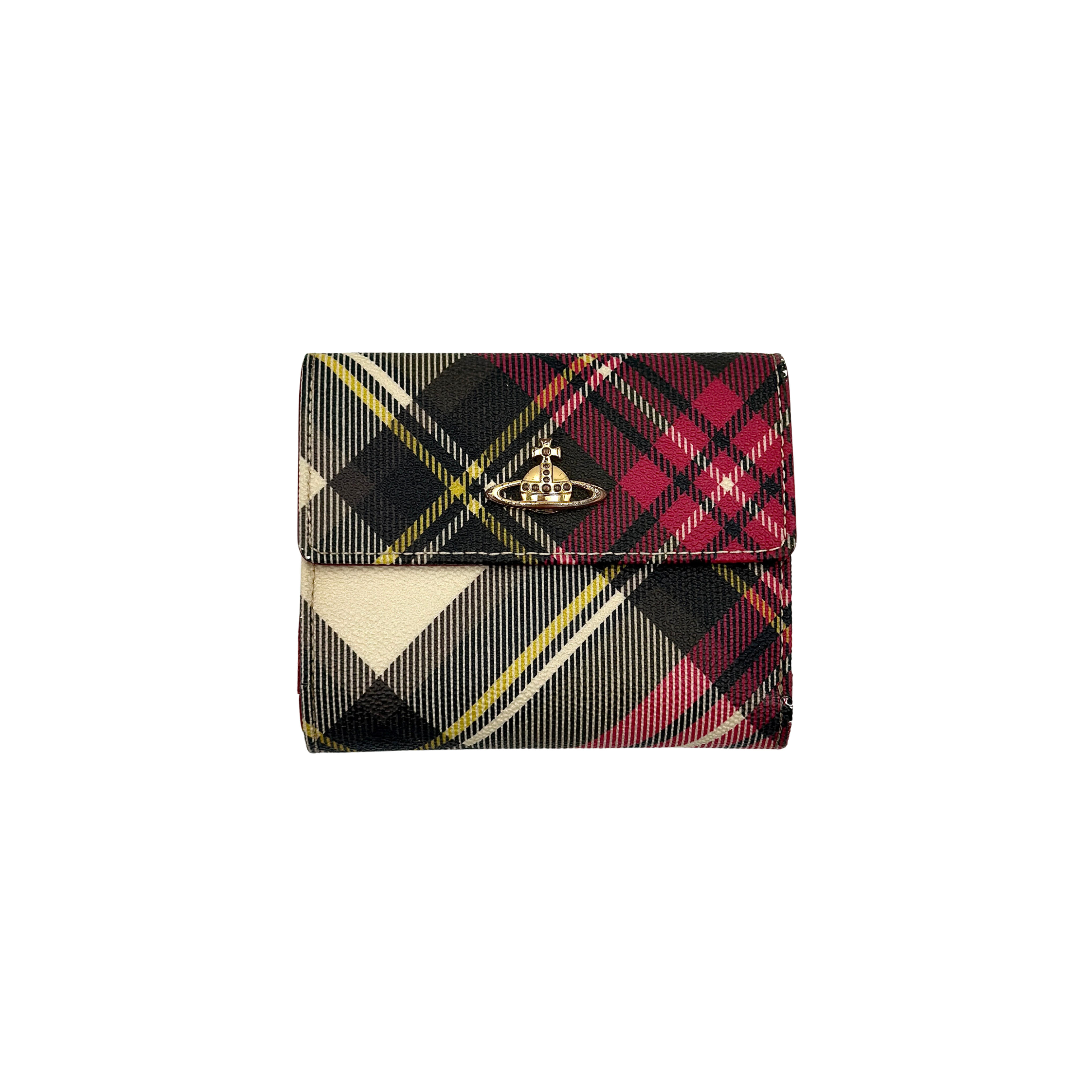 Vivienne Westwood Orb Plaid Tartan Mini Wallet Multicolor