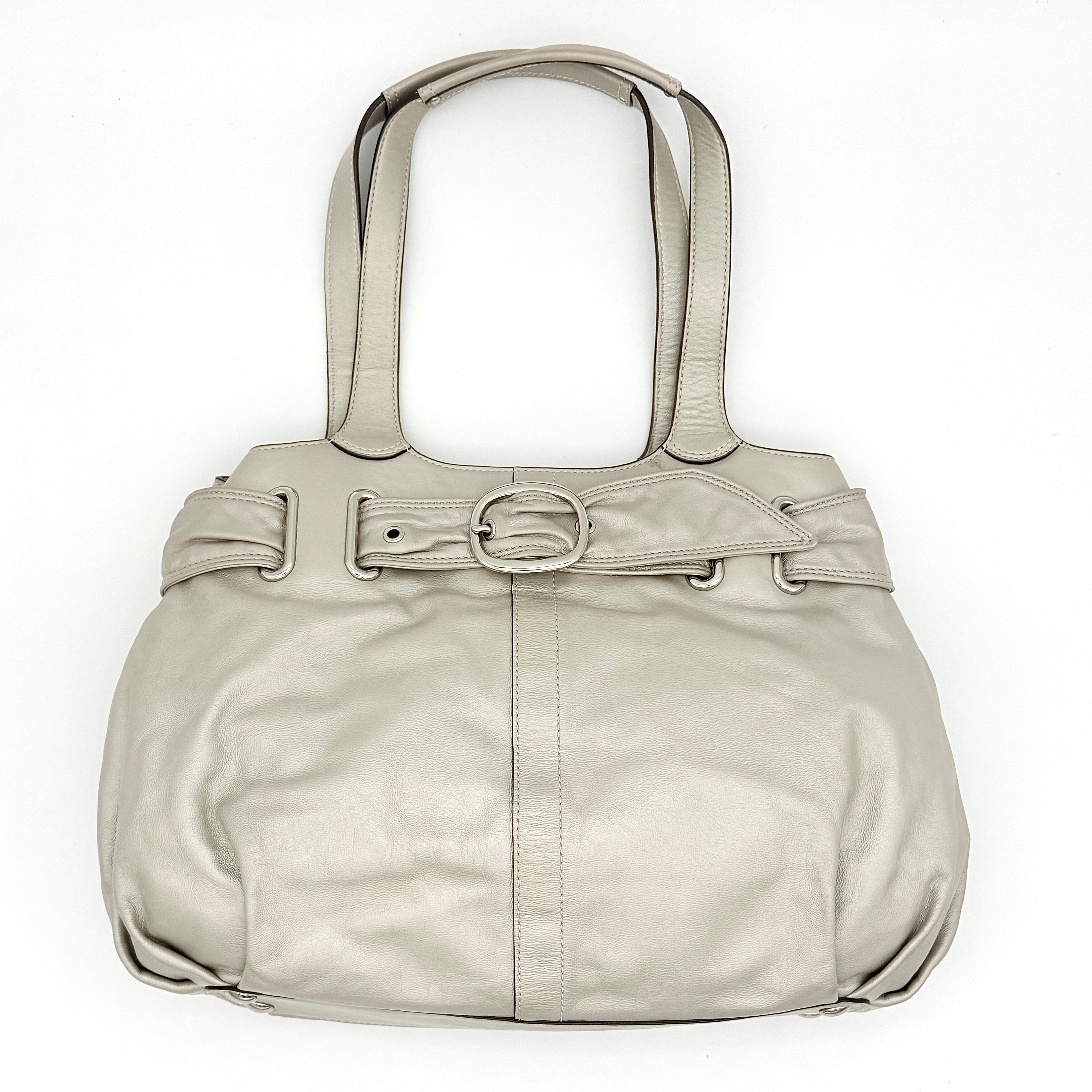 Coach Hobo Leather Carryall Shoulder Bag Ivory