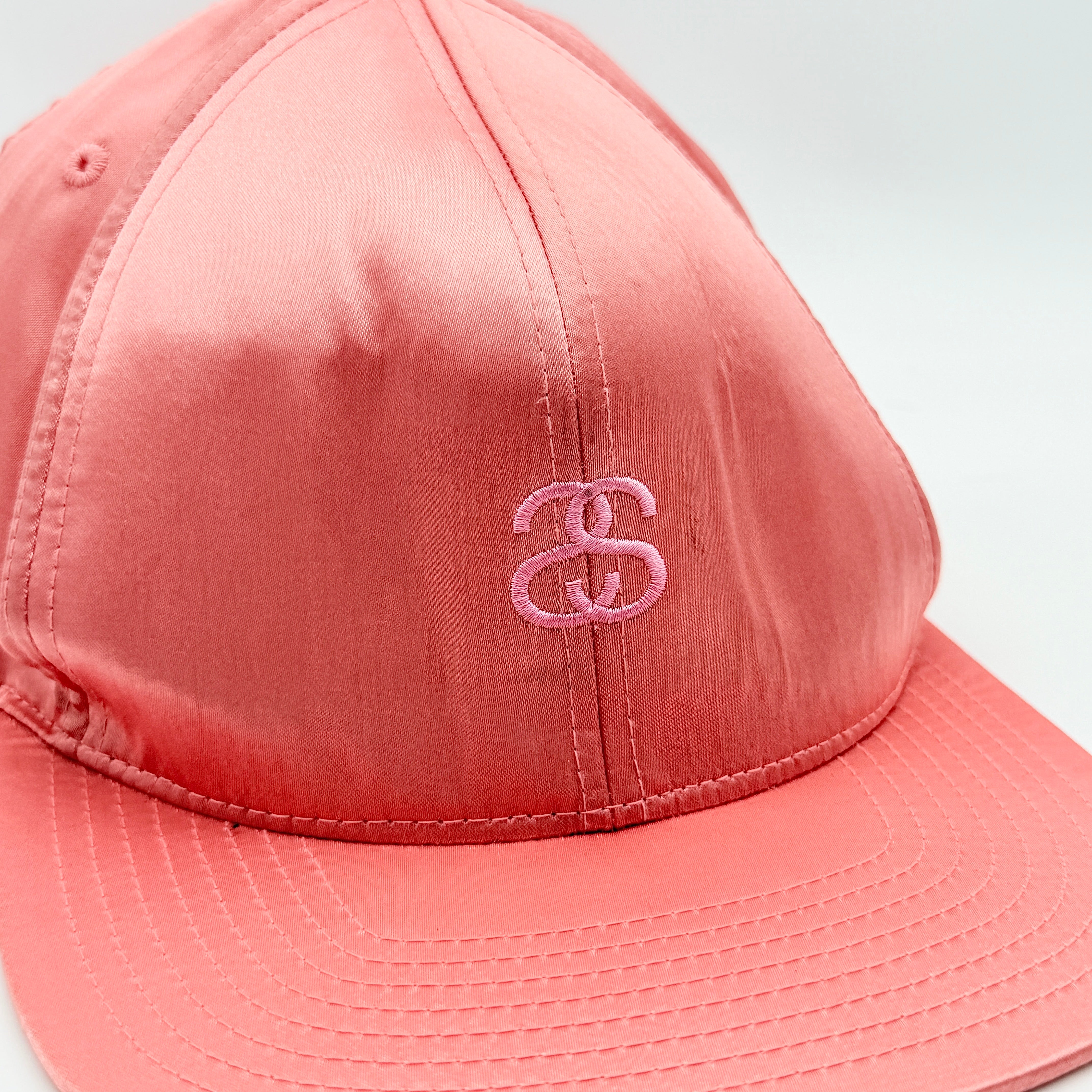 Stussy Polyester Embroidered Satin Cap Pink