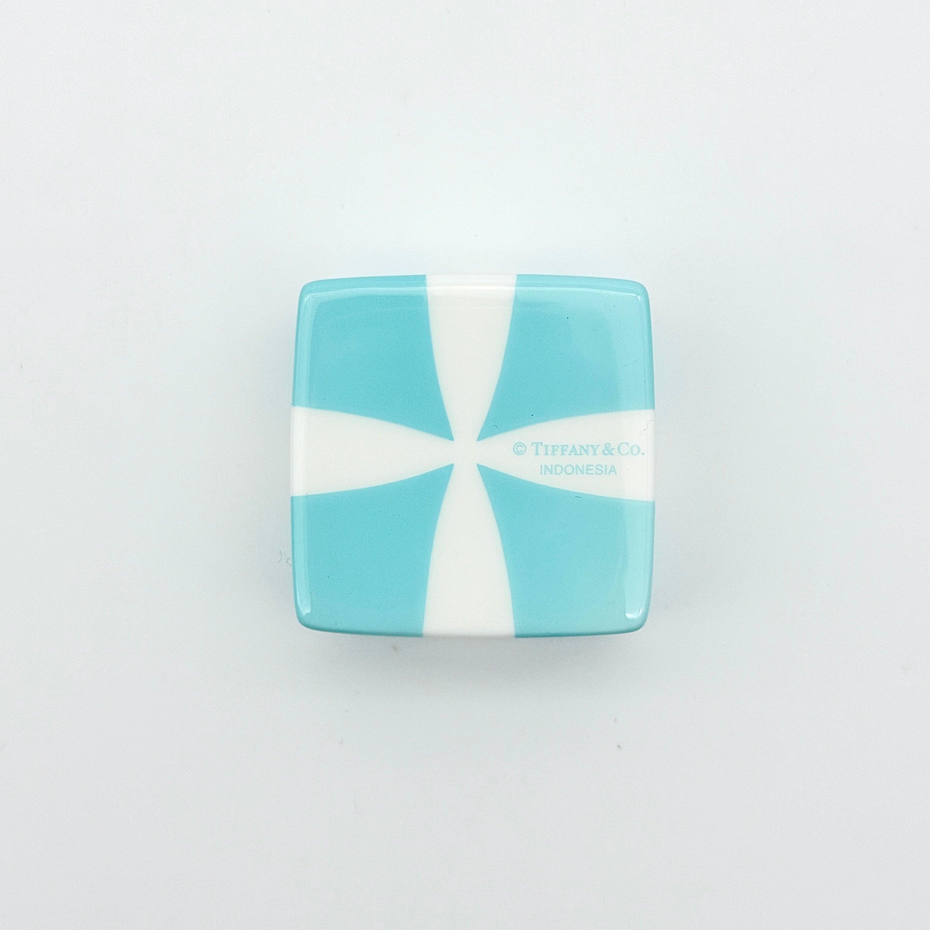 Tiffany & Co. Mini Porcelain Trinket Box Light Blue/White