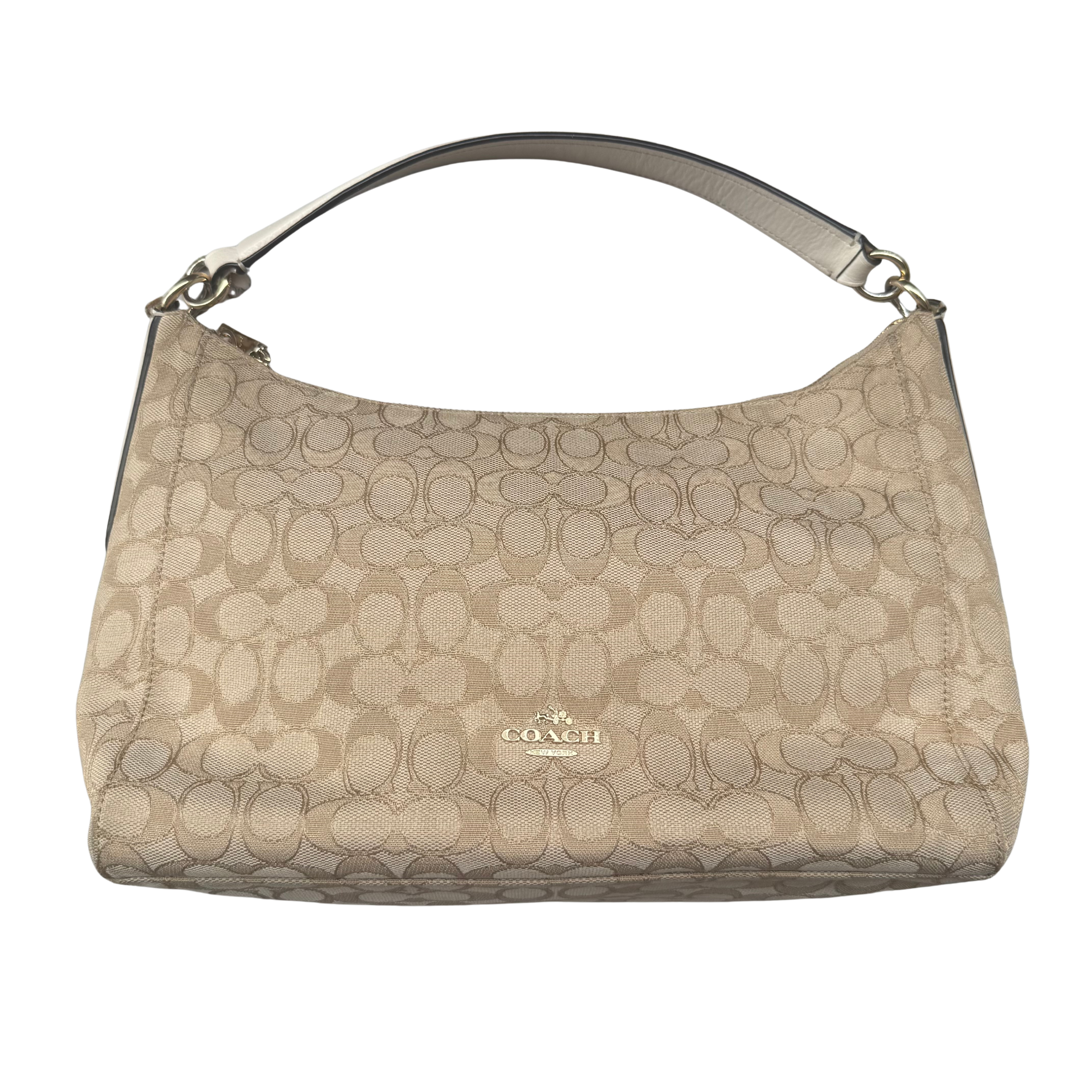 Coach Signature Celeste Hobo ShoulderBag Beige/White