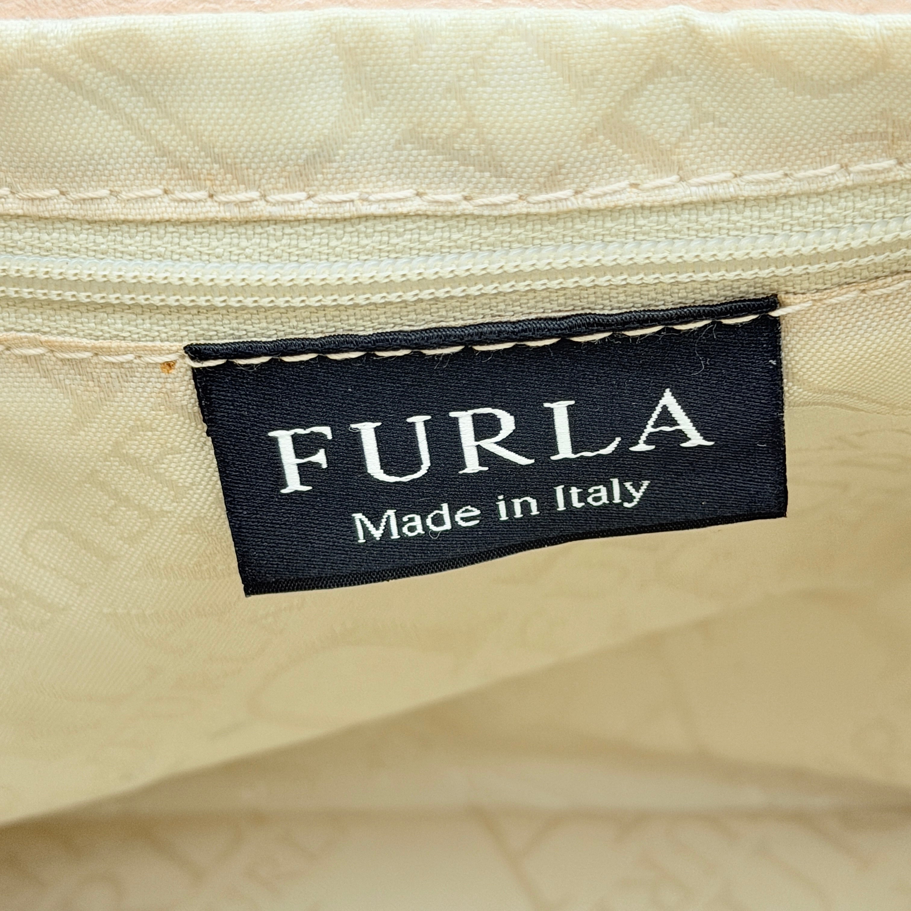 Furla Leather Mini Tote Bag Beige