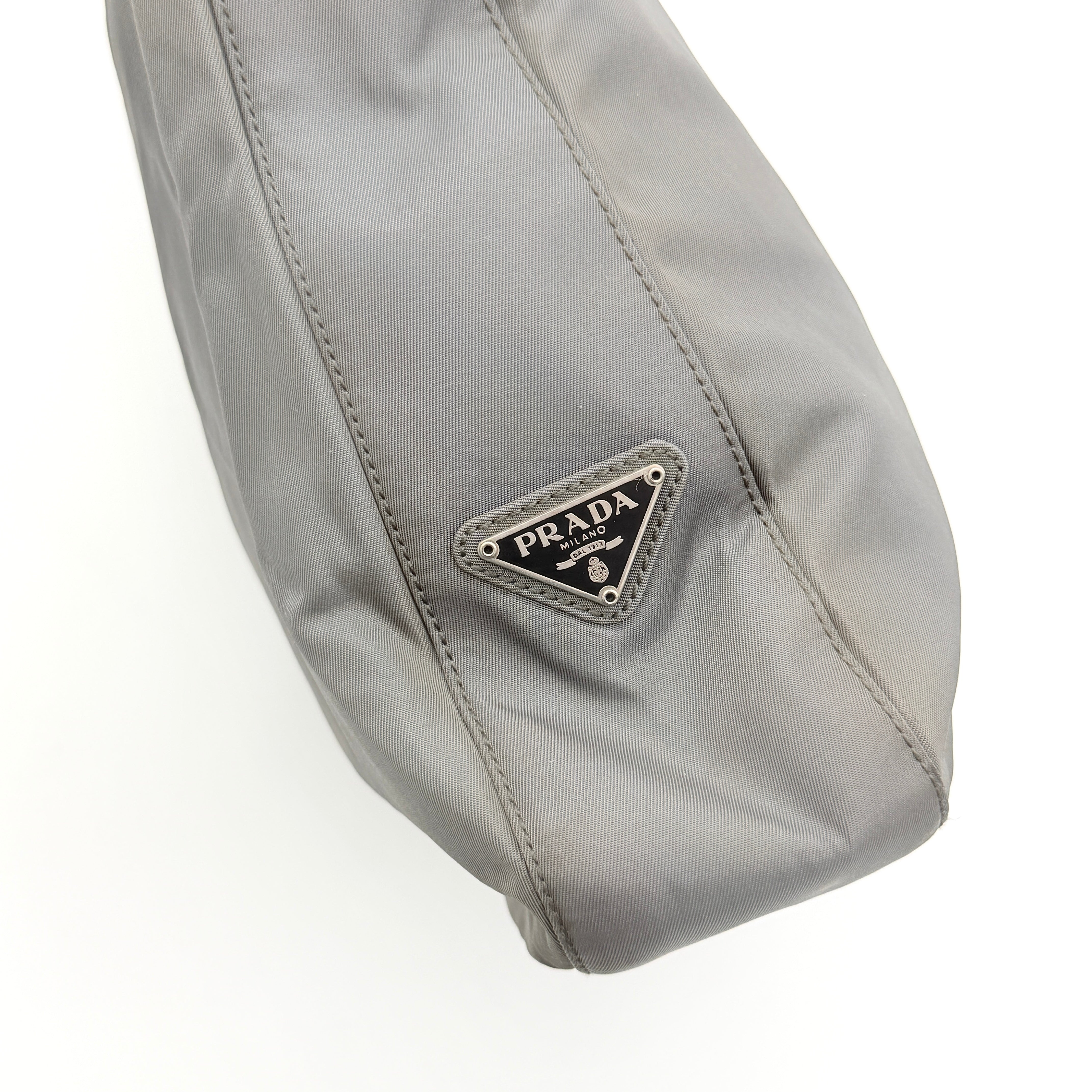 Prada Tessuto Nylon One Shoulder Bag Grey