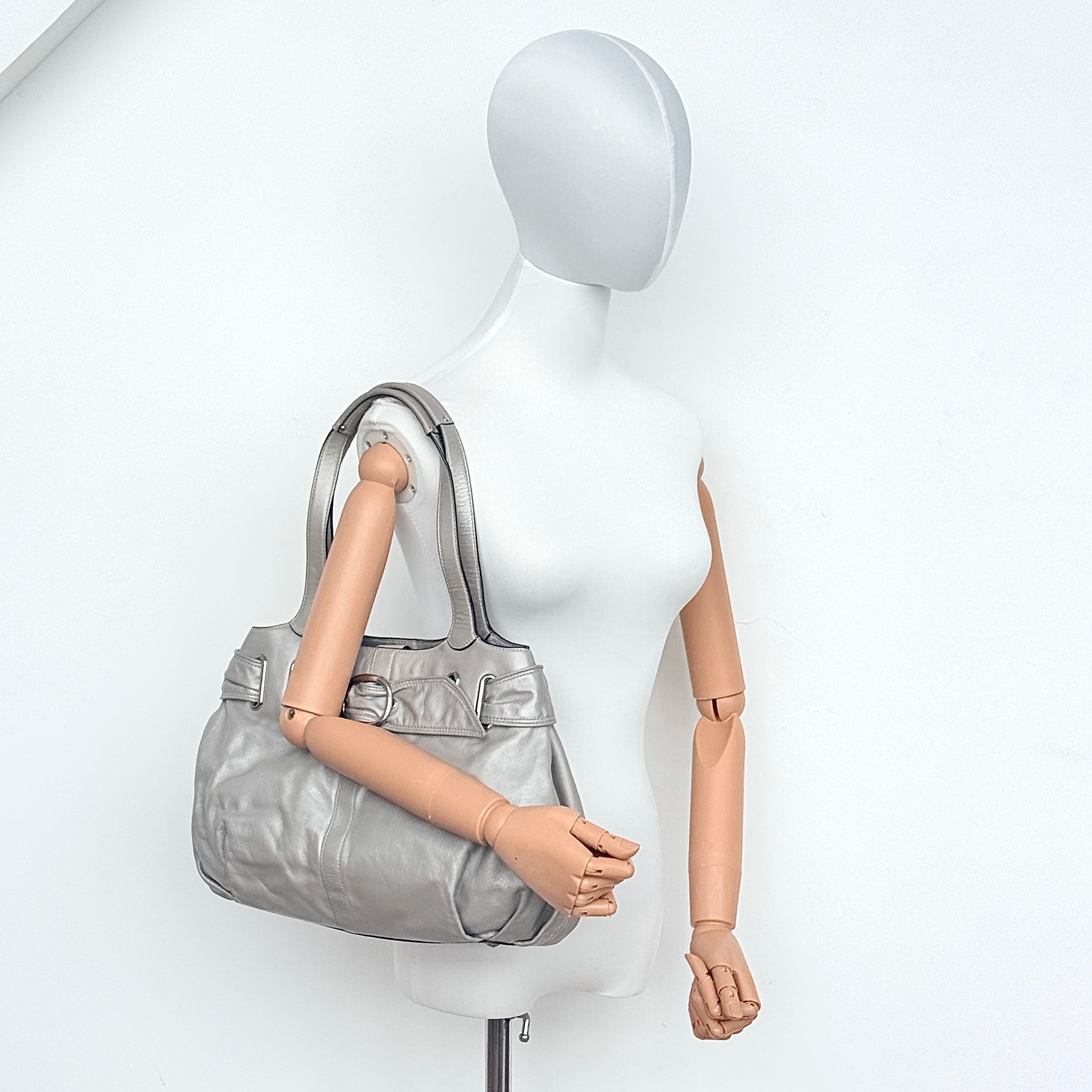 Coach Hobo Leather Carryall Shoulder Bag Ivory