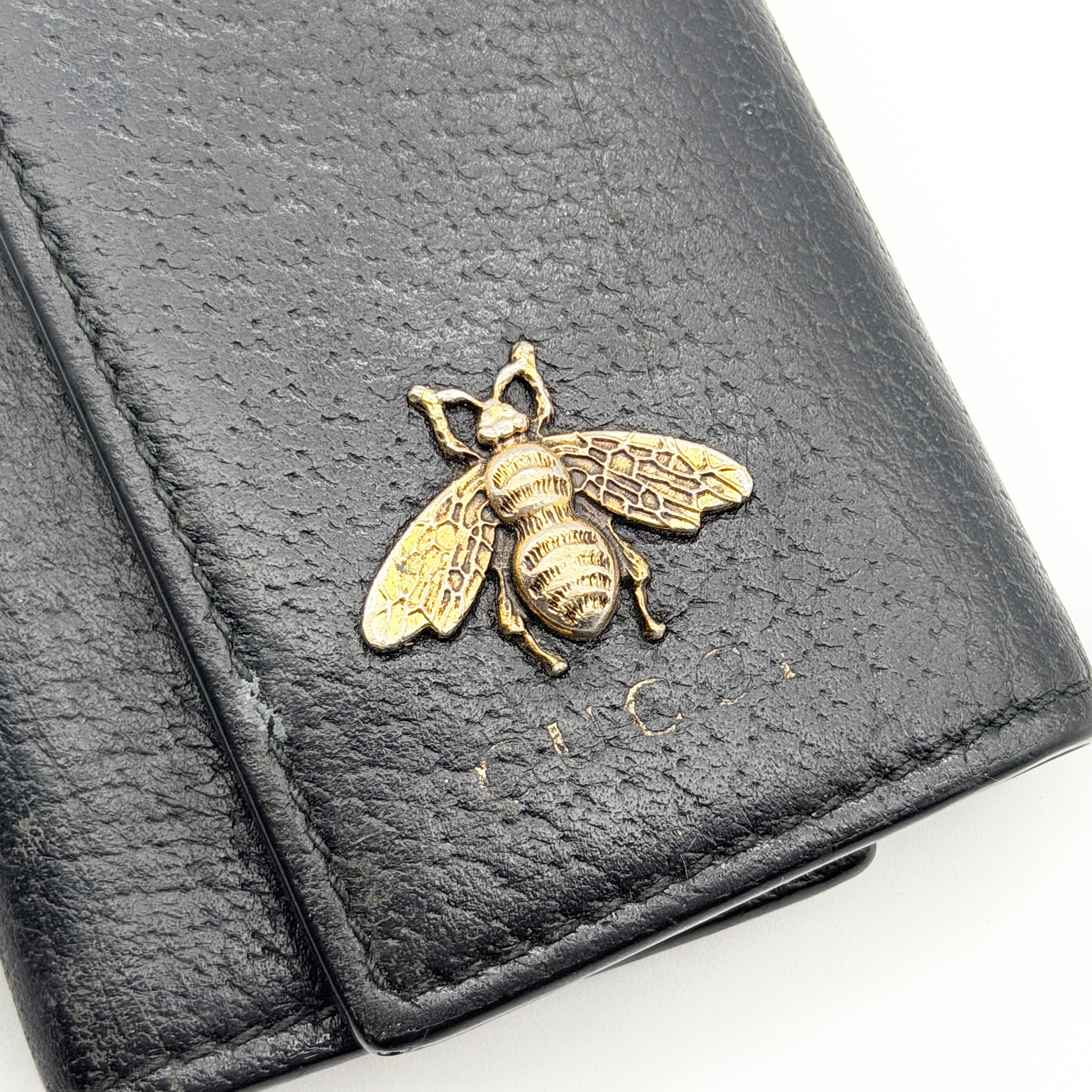 Gucci Animalier Bee Key Case Black/Gold