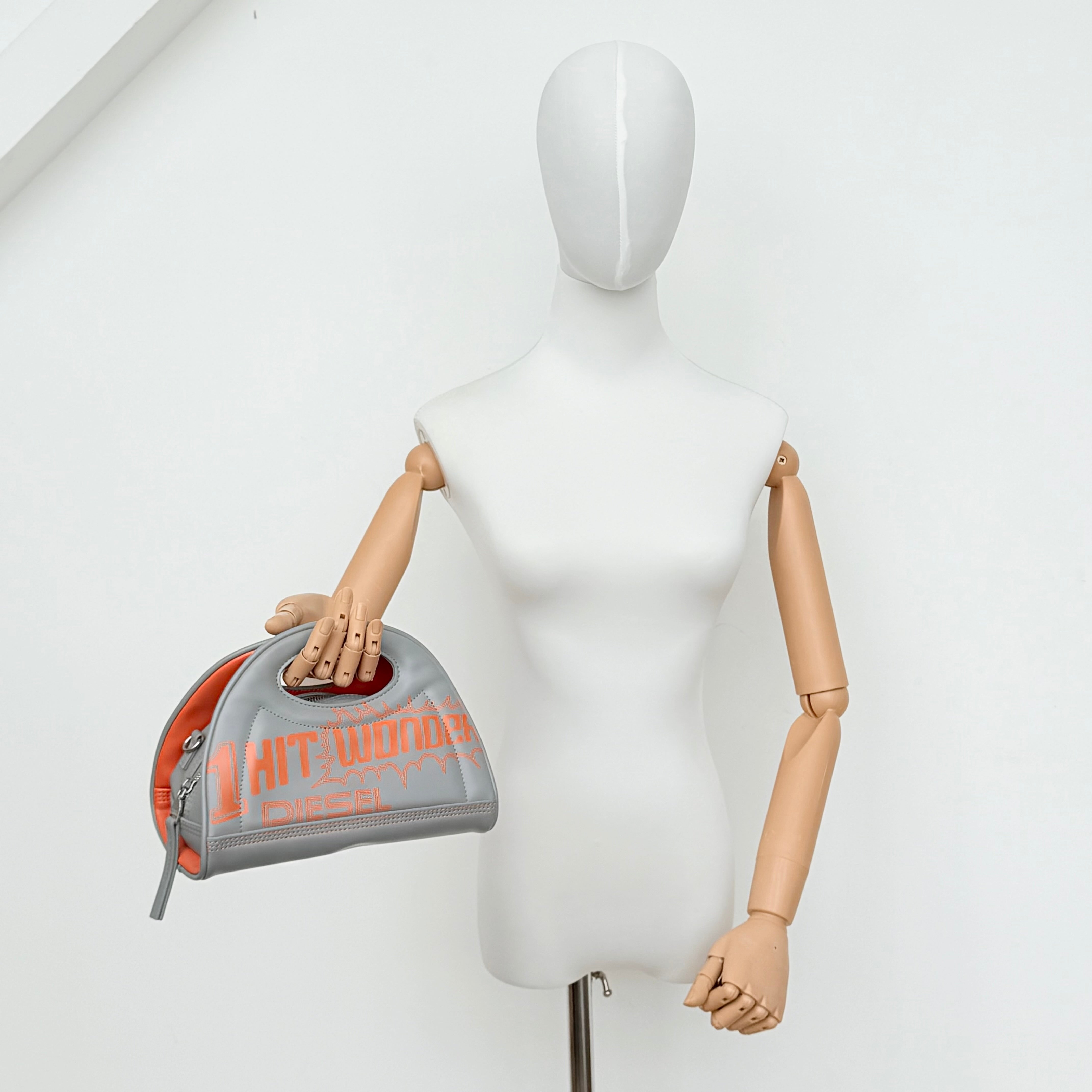 Diesel 2Way Graphic Moon Handbag Grey/Orange