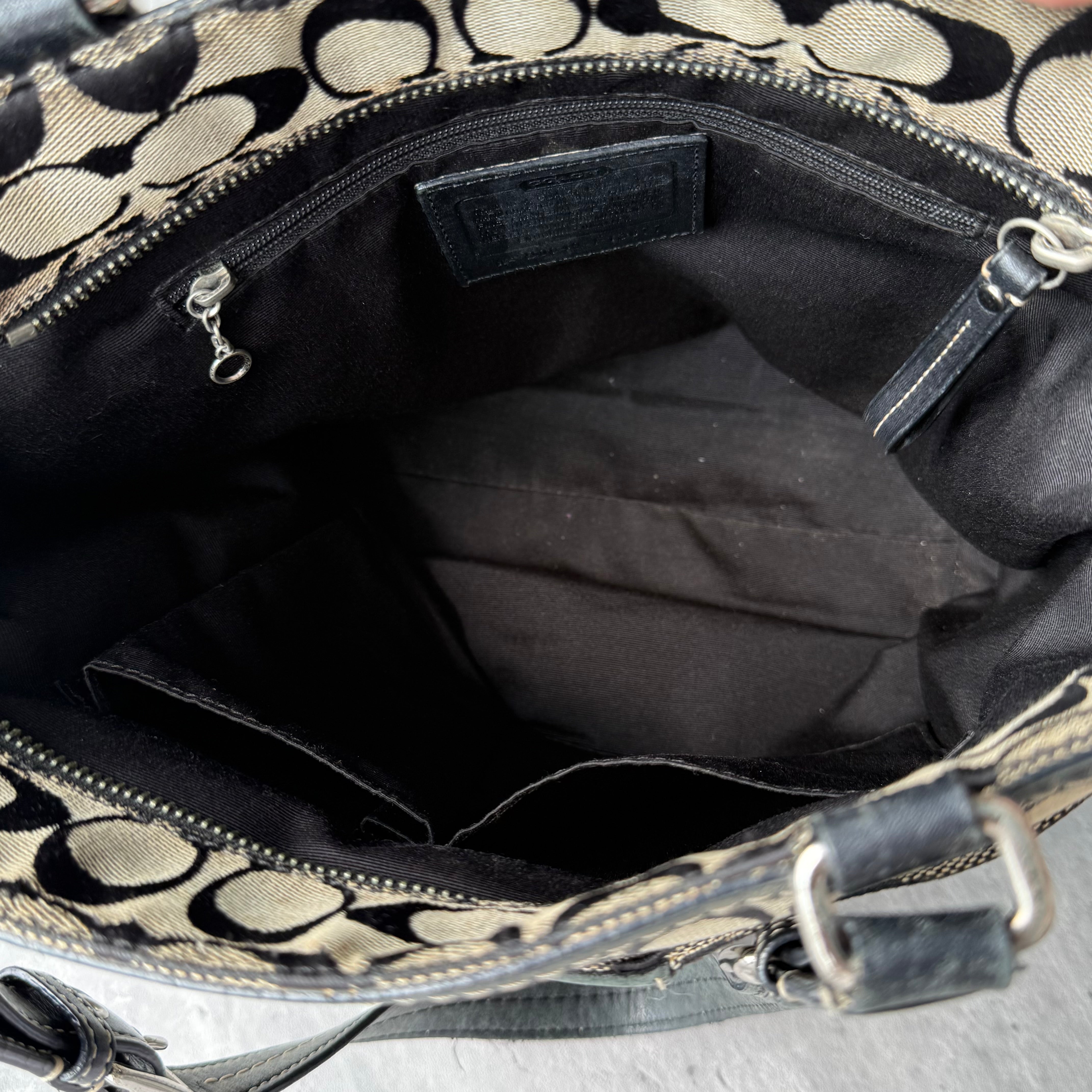 Coach Signature Hamptons Tote Bag Grey/Black