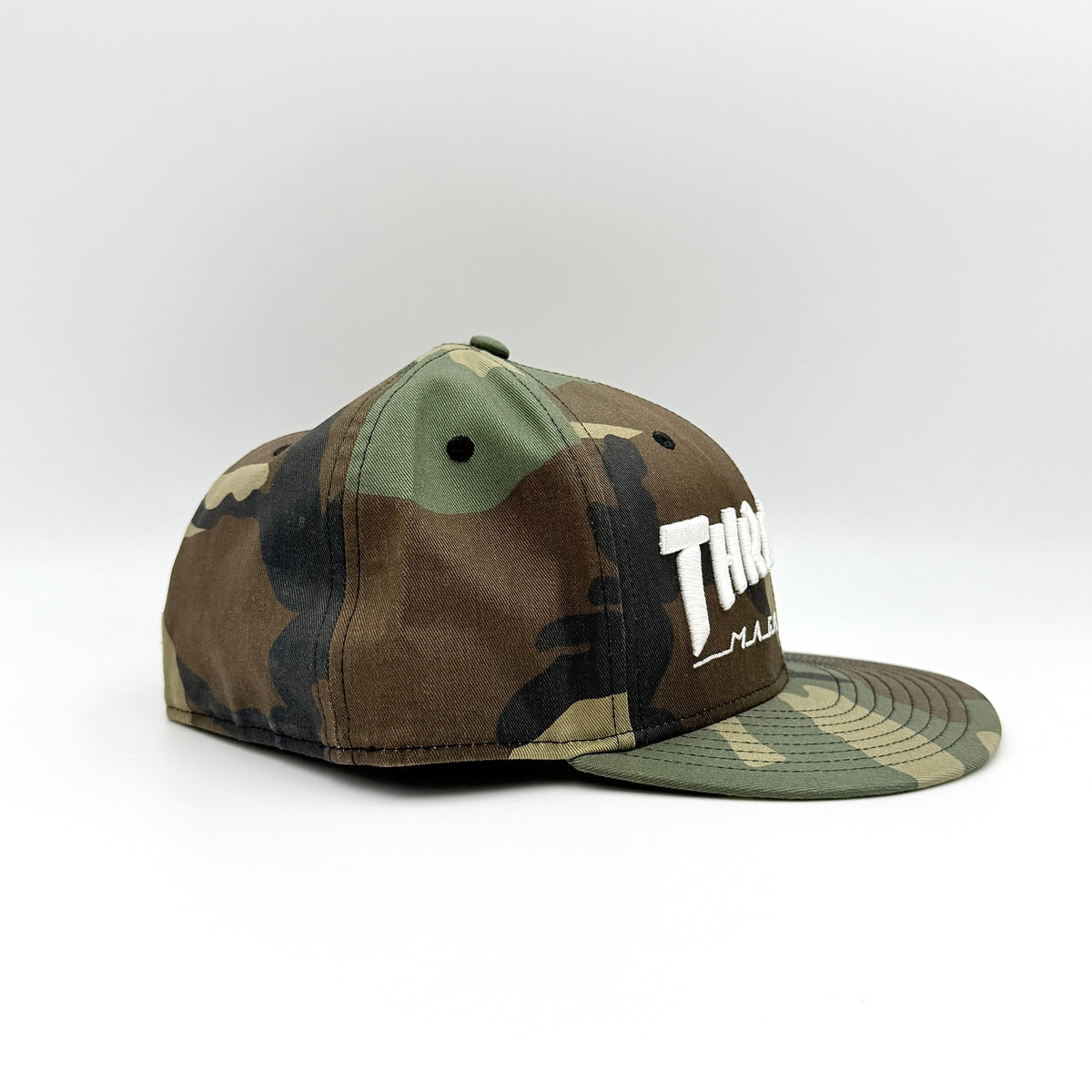 Thrasher Magazine Outlined Snapback Cap Camo Green