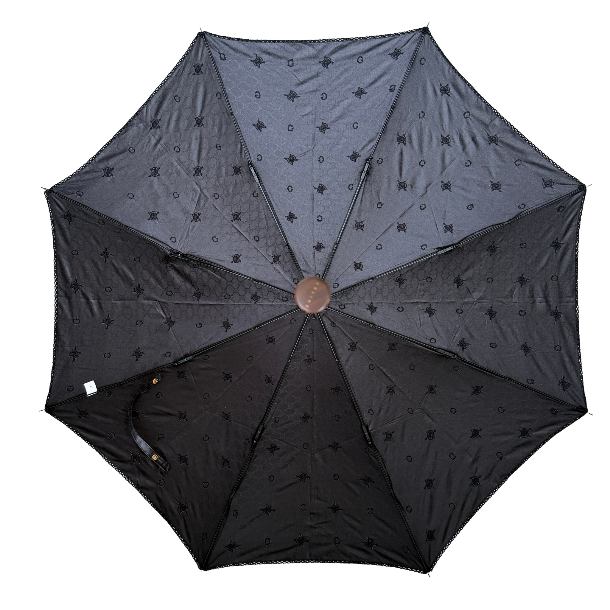 Celine Triomphe Monogram Umbrella Black