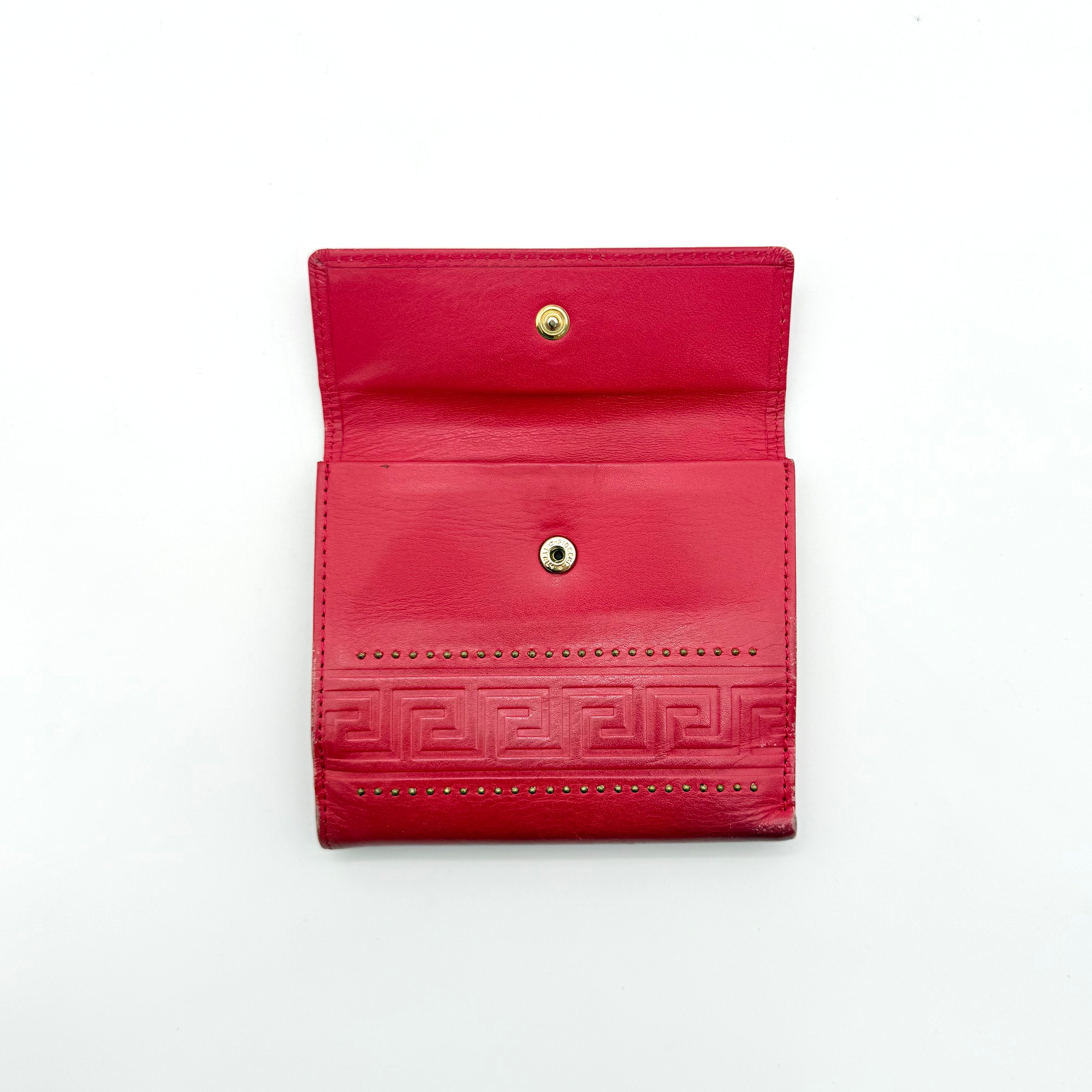 Versace Quilted Leather Wallet Red