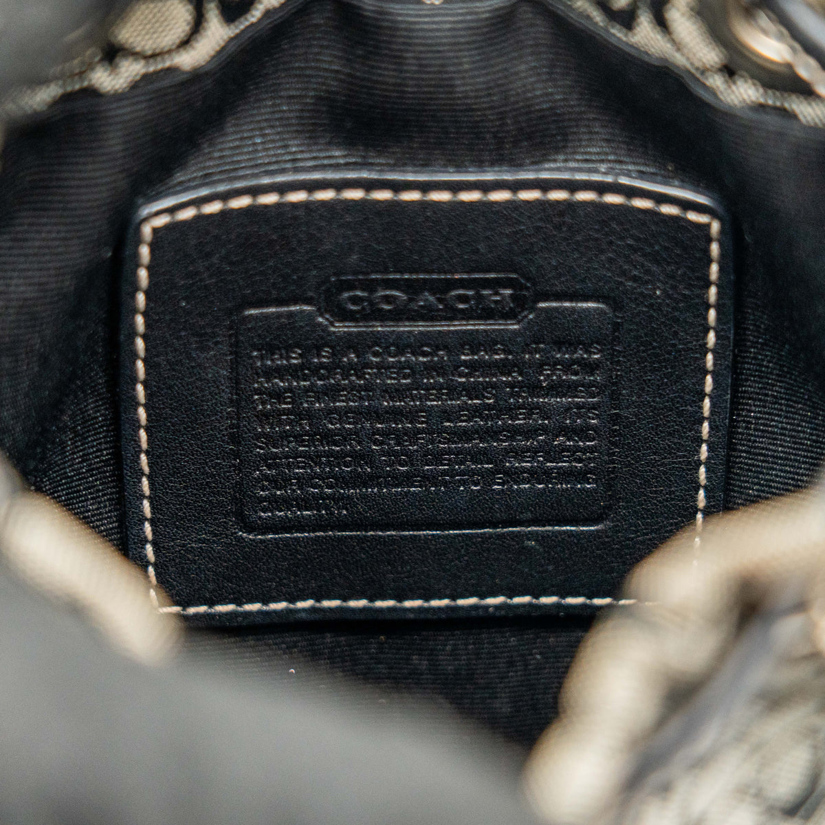 Coach Signature Drawstring Pouch Black/Grey