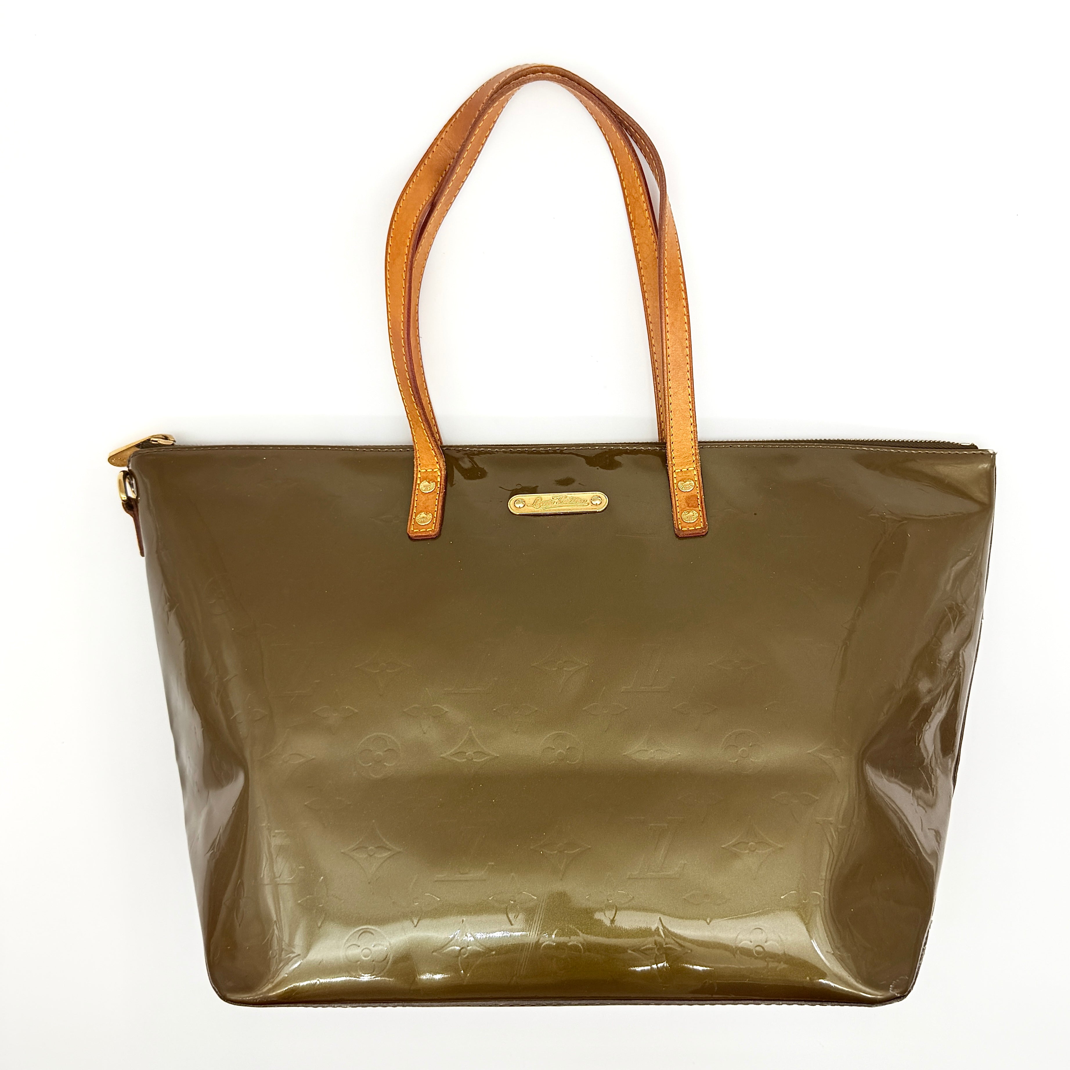 Louis Vuitton Monogram Vernis Bellevue GM Tote Bag Olive Green