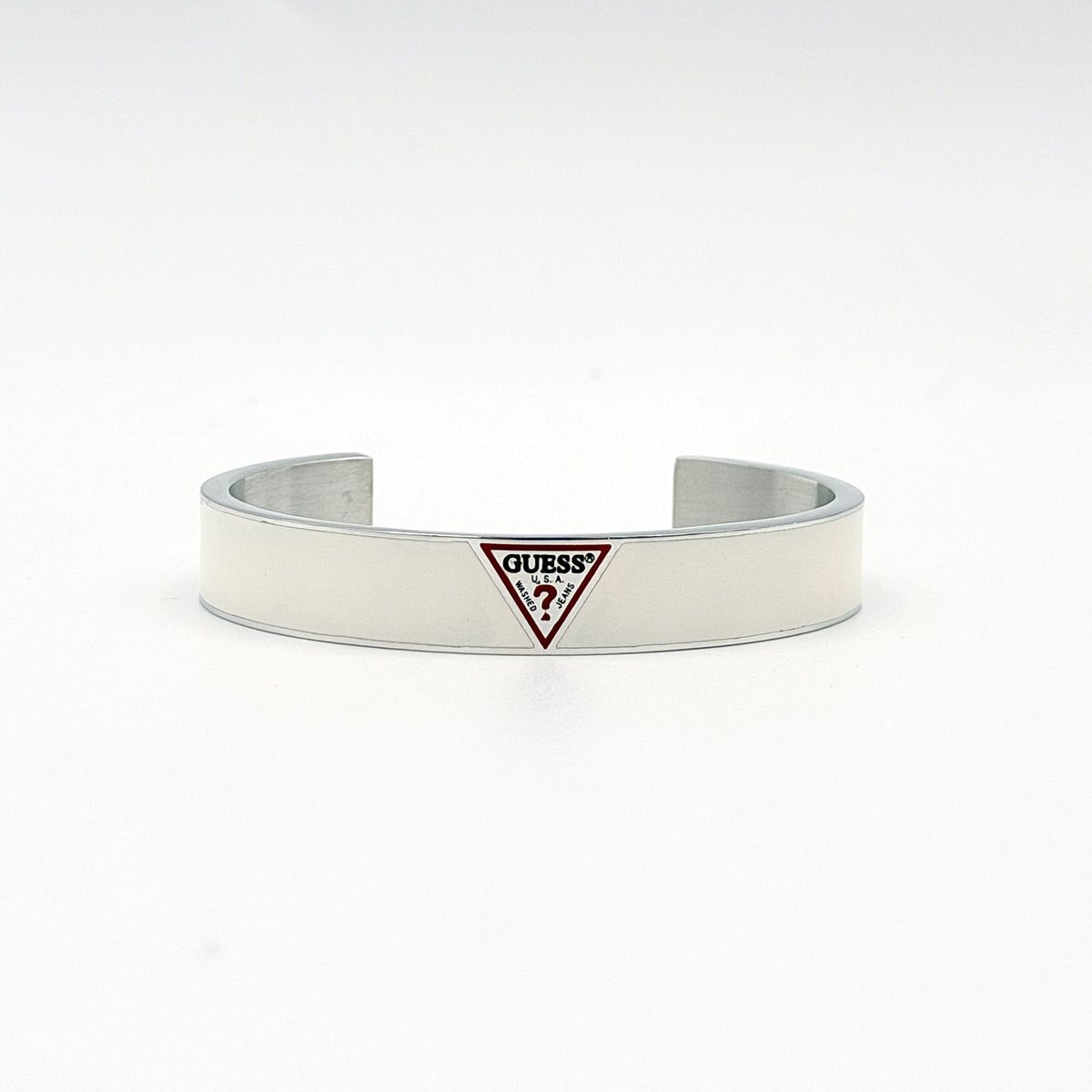 Guess L.A. Guessers Enamel Torque Bangle Bracelet White