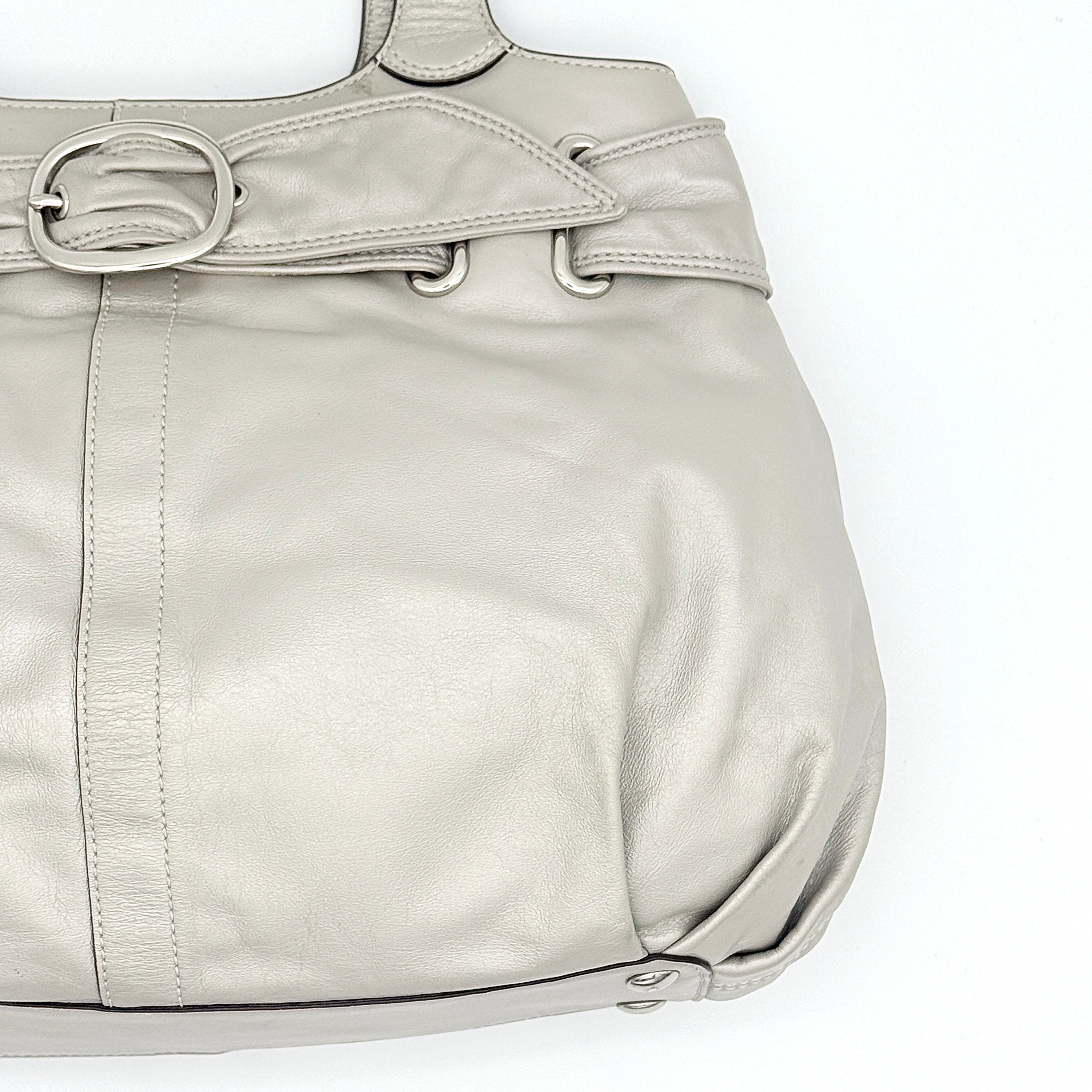 Coach Hobo Leather Carryall Shoulder Bag Ivory