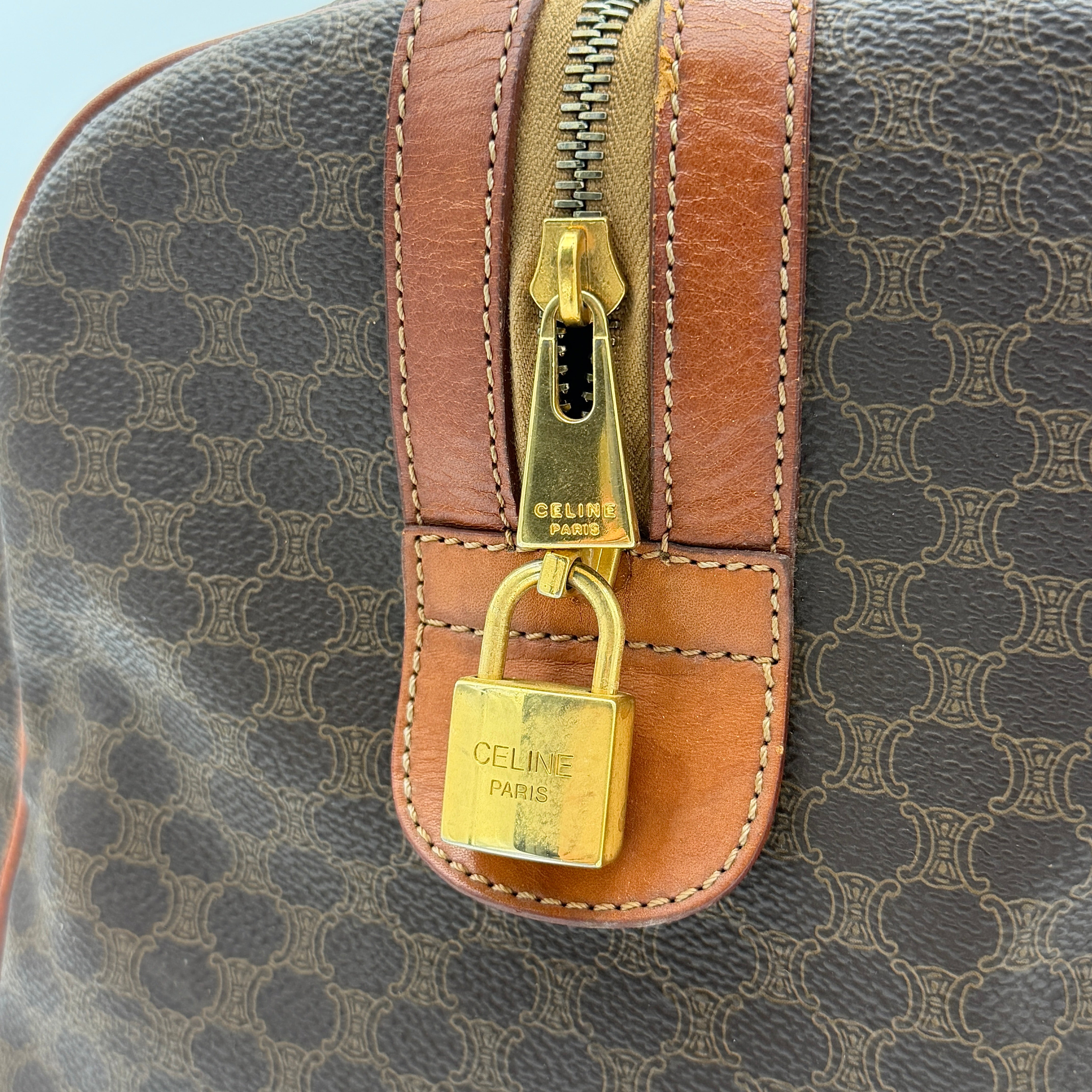 Celine Macadam Triomphe Duffle Bag Brown
