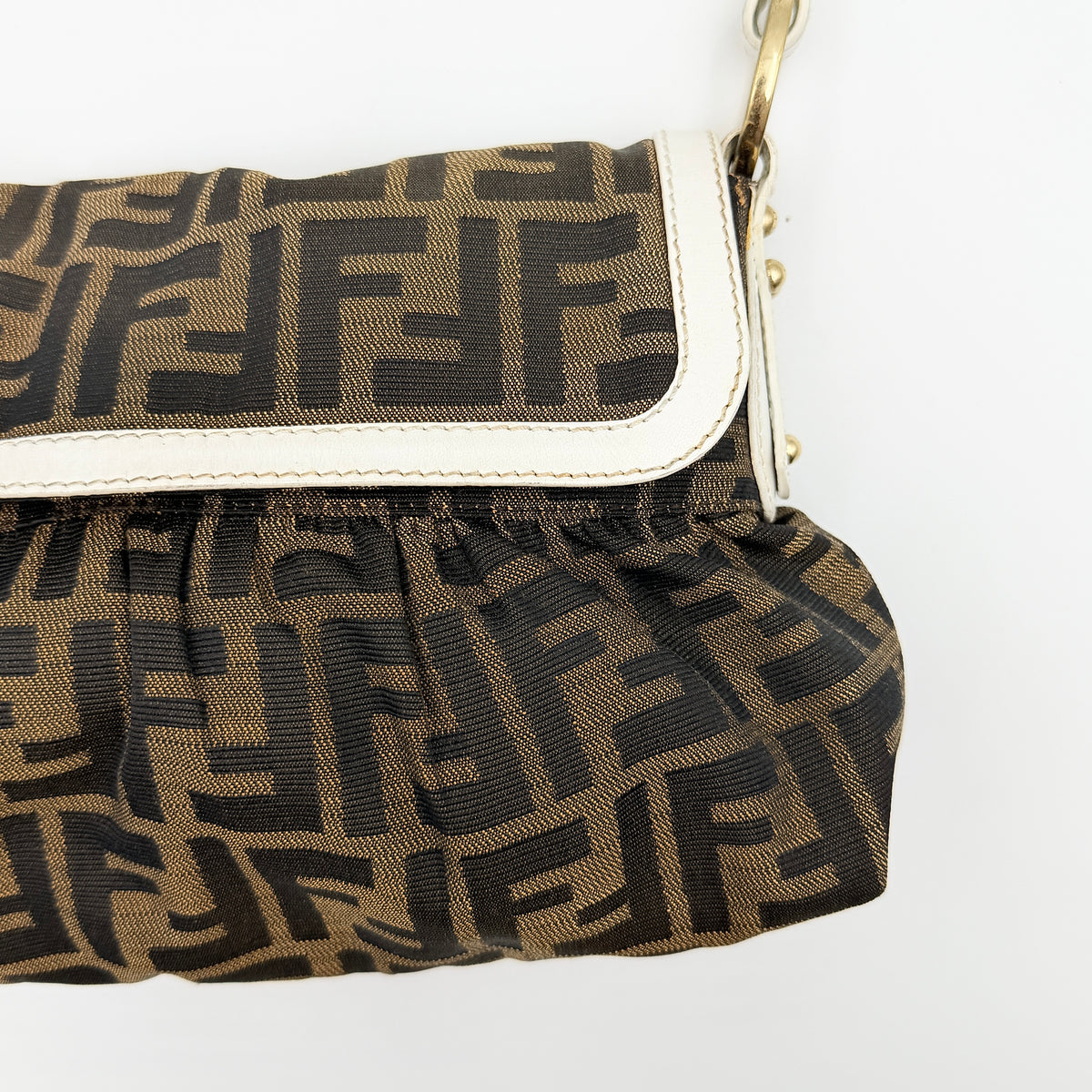Fendi FF Zucca Chef Shoulder Bag Brown