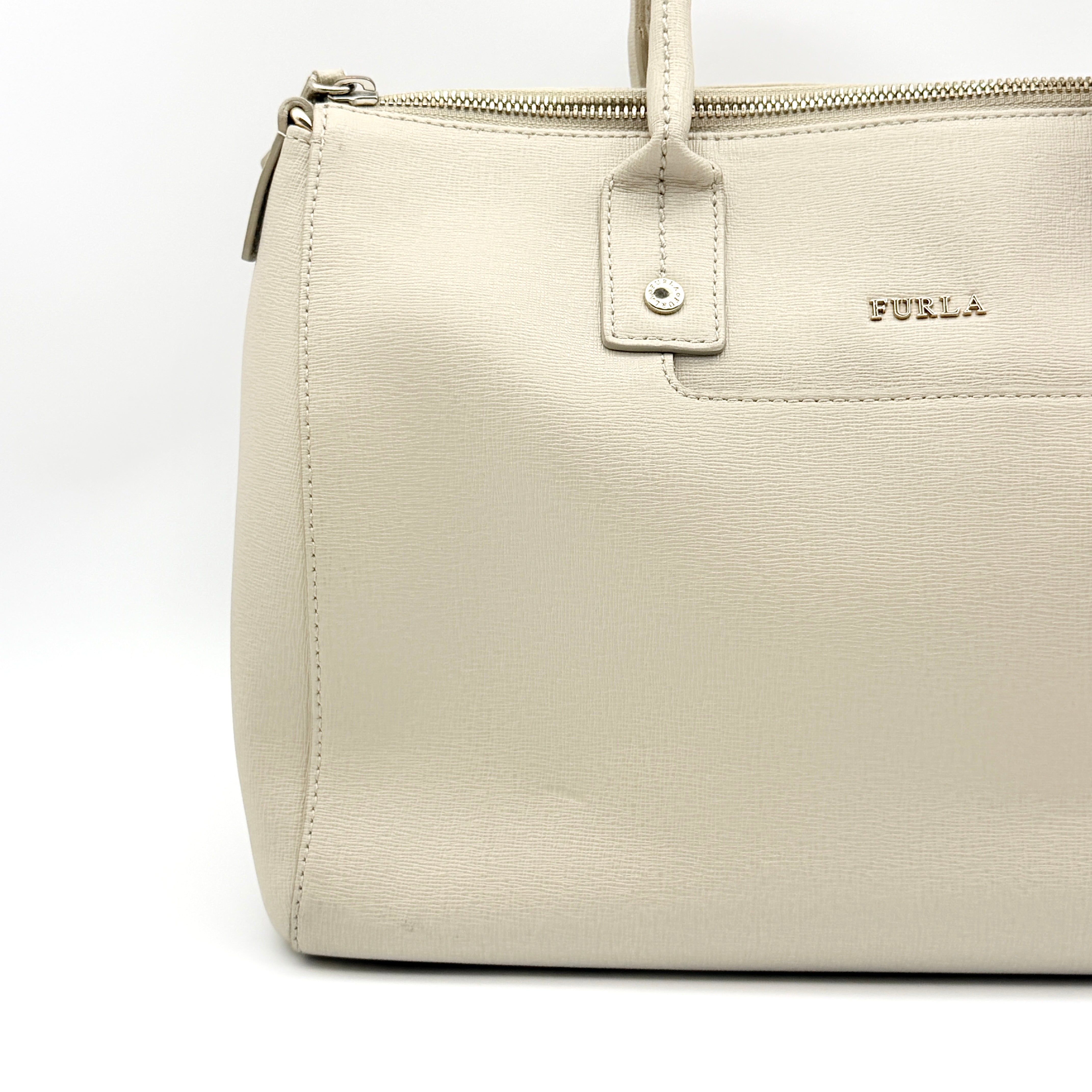 Furla Linda Satchel Handbag Beige