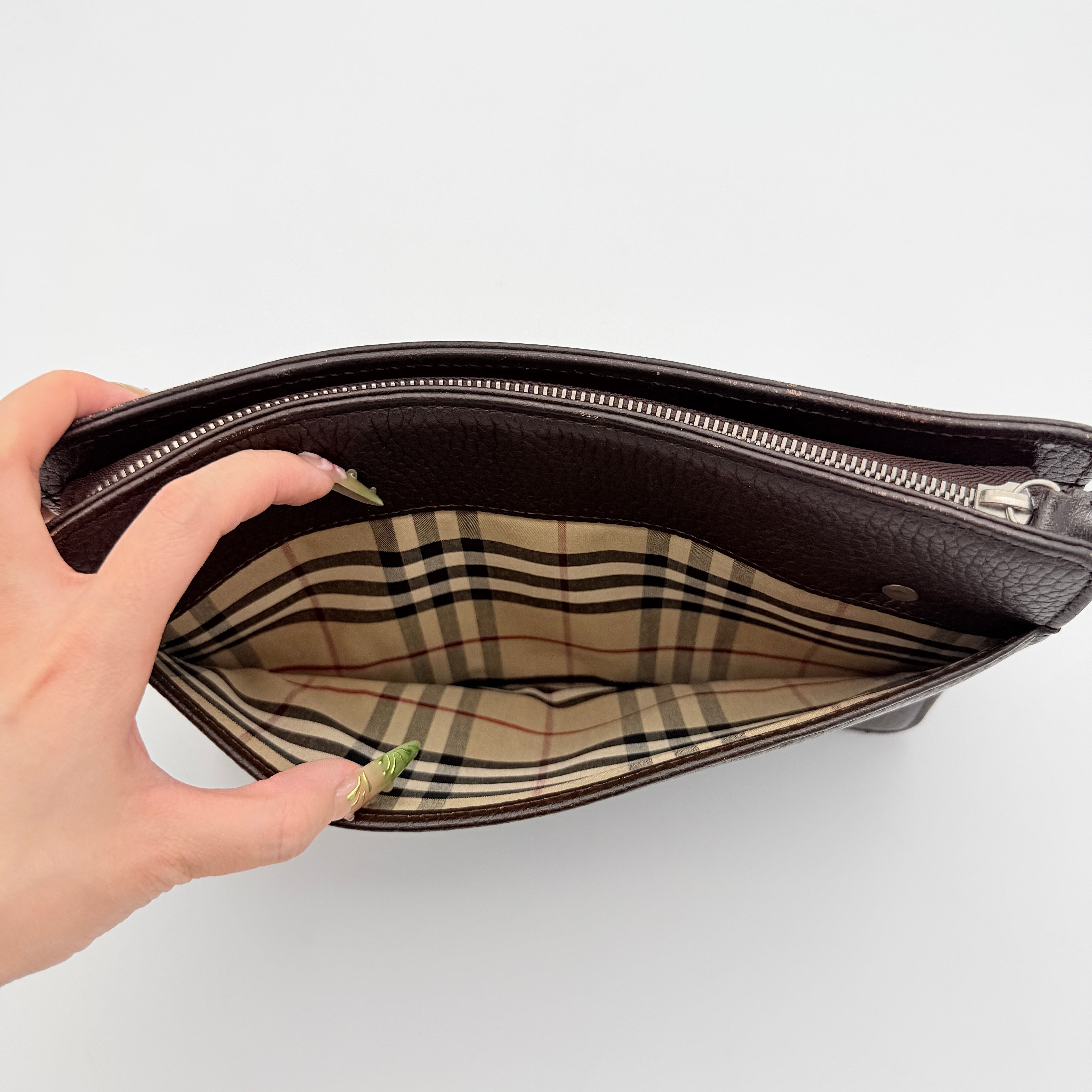 Burberry Nova Check Clutch Bag Brown/Beige