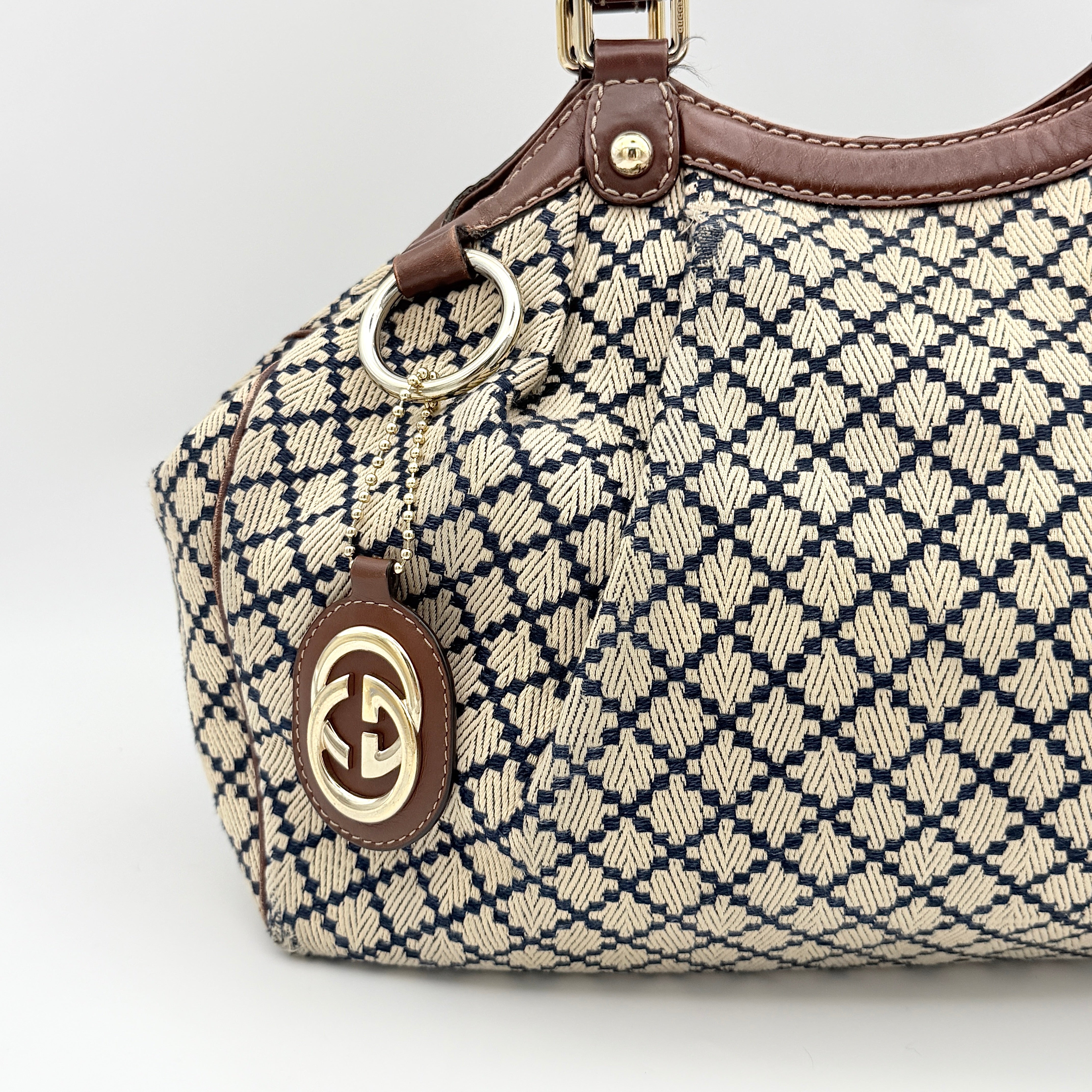 Gucci GG Diamante Sukey Shoulder Bag Beige/Brown