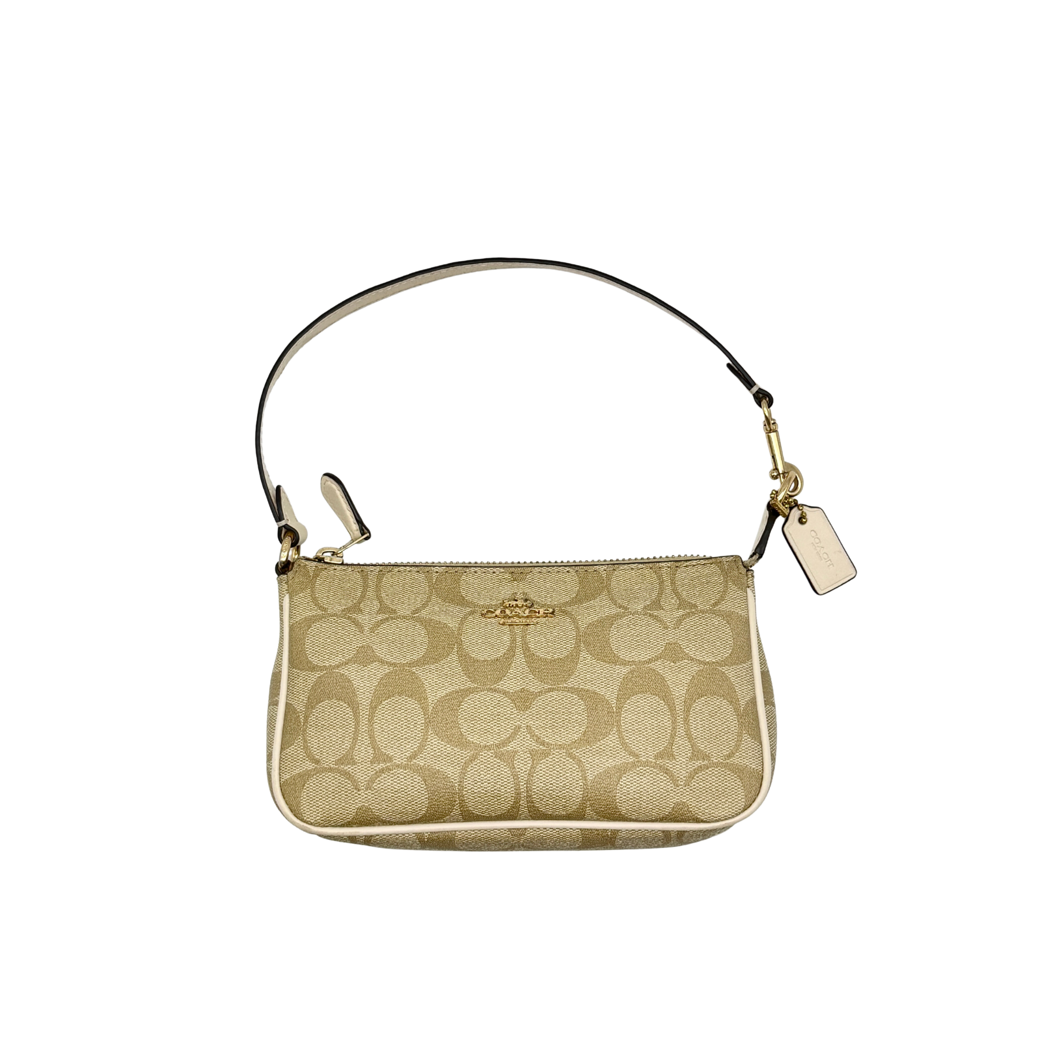 Coach Signature Nolita 19 Shoulder Bag Beige