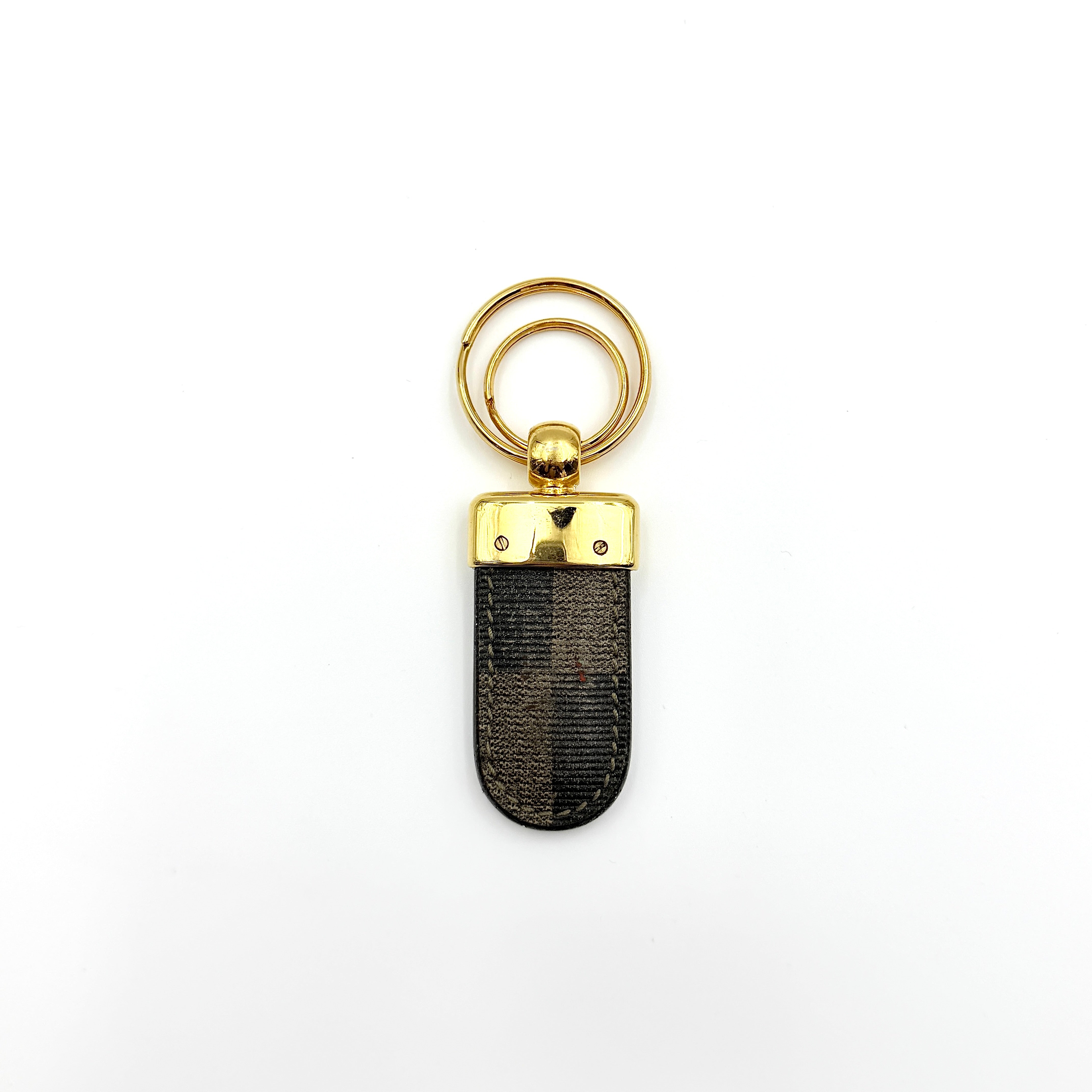 Fendi Pequin Striped Key Ring Gold
