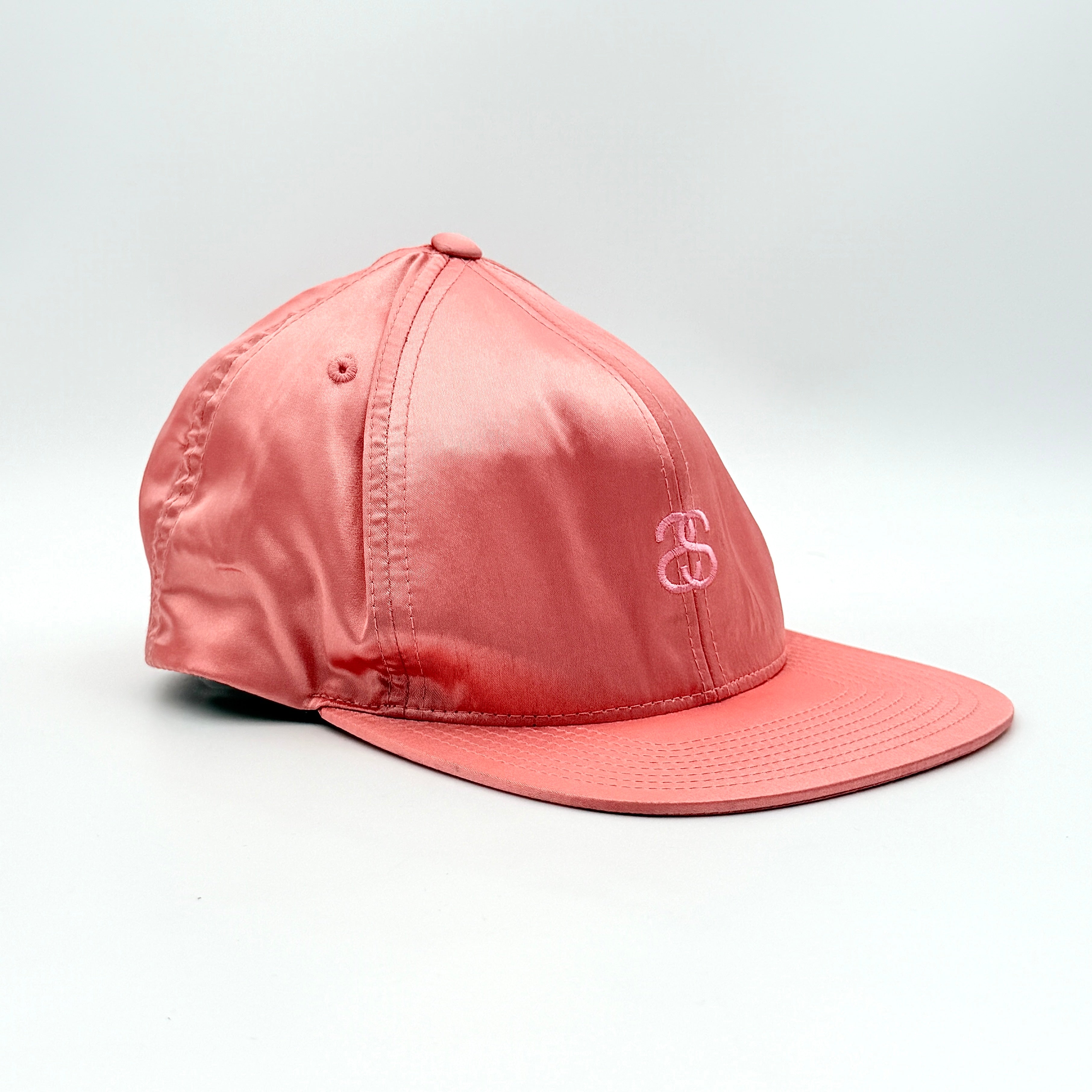 Stussy Polyester Embroidered Satin Cap Pink