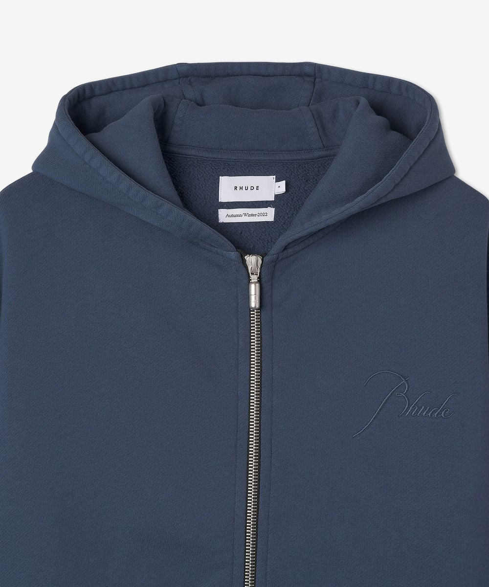 Rhude Blue Embroidered Hoodie