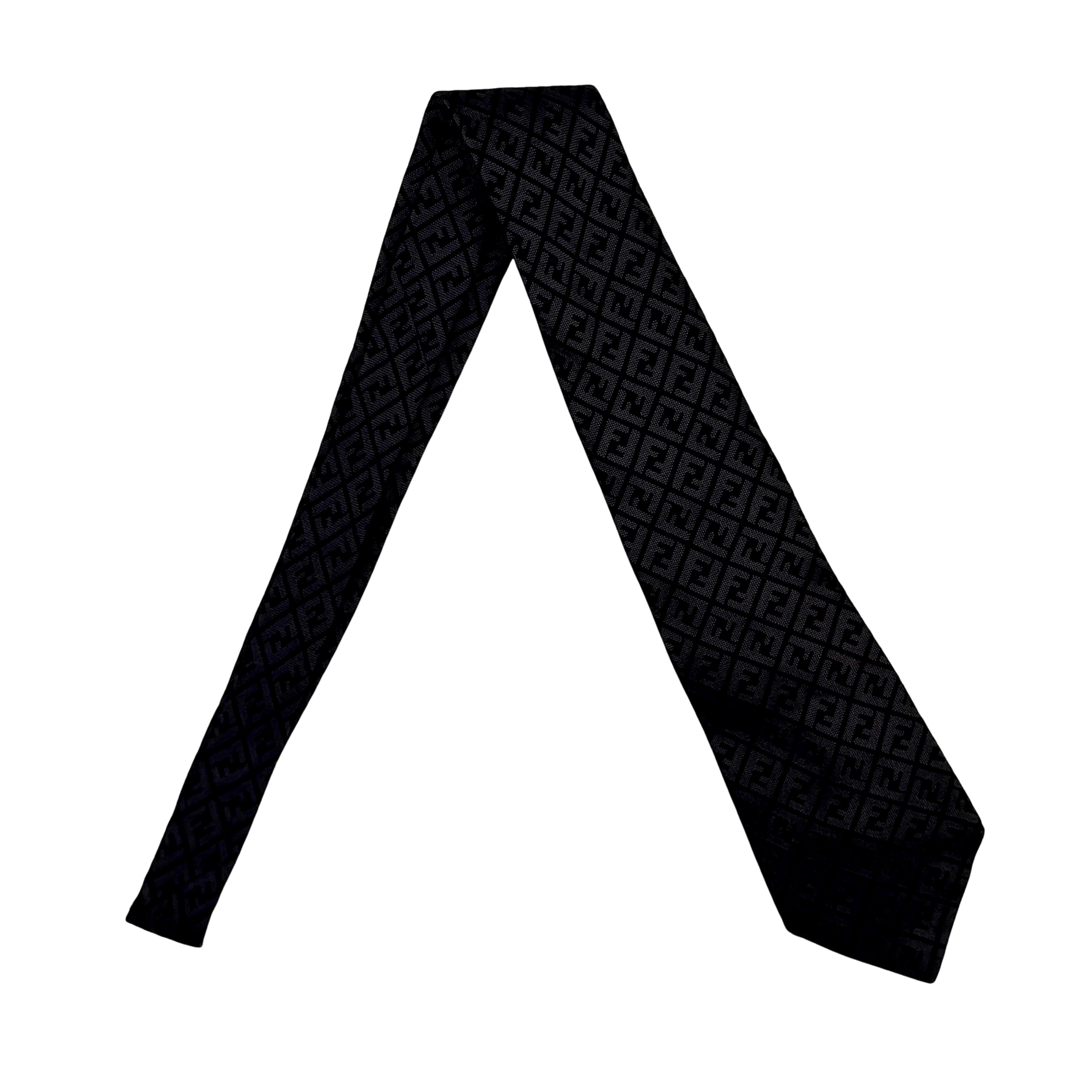 Fendi FF Zucca Silk Tie Black