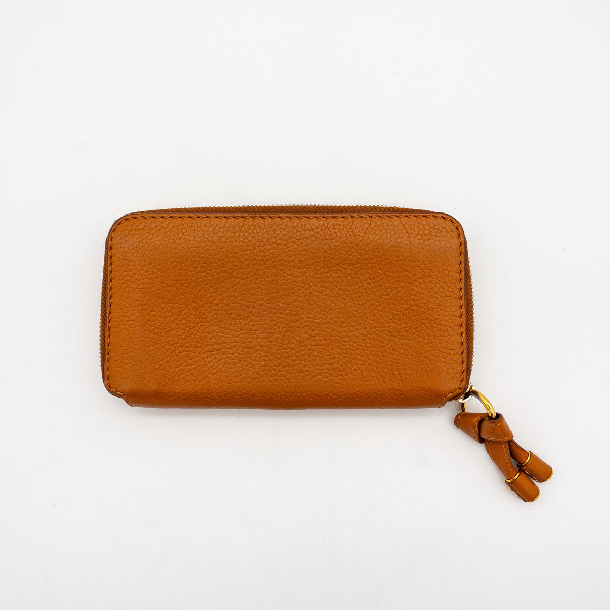 Chloé Marcie Leather Zip Wallet Tan