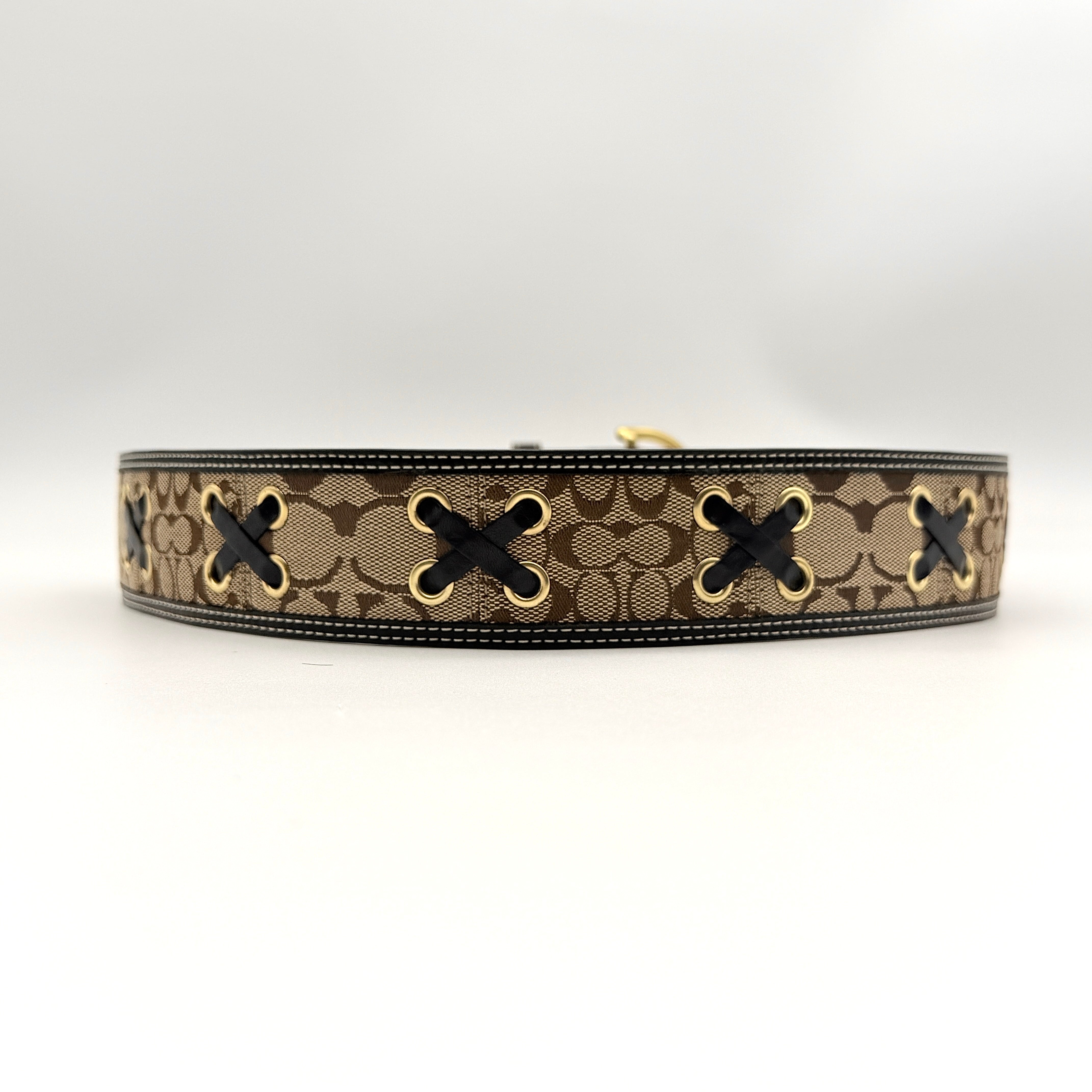 Coach Signature Canvas Belt Beige/Black