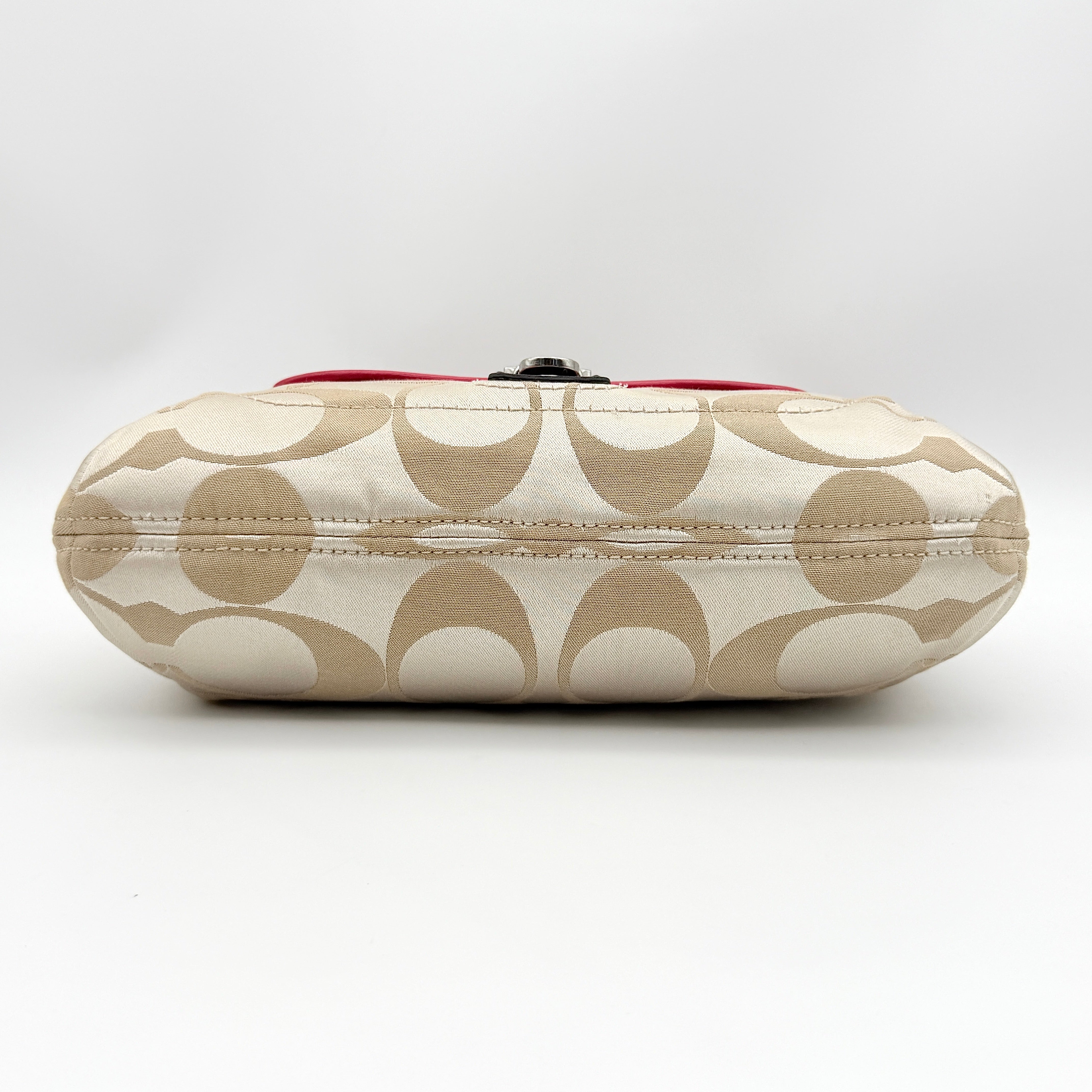 Coach 2Way Signature Shoulder Bag Beige/Pink