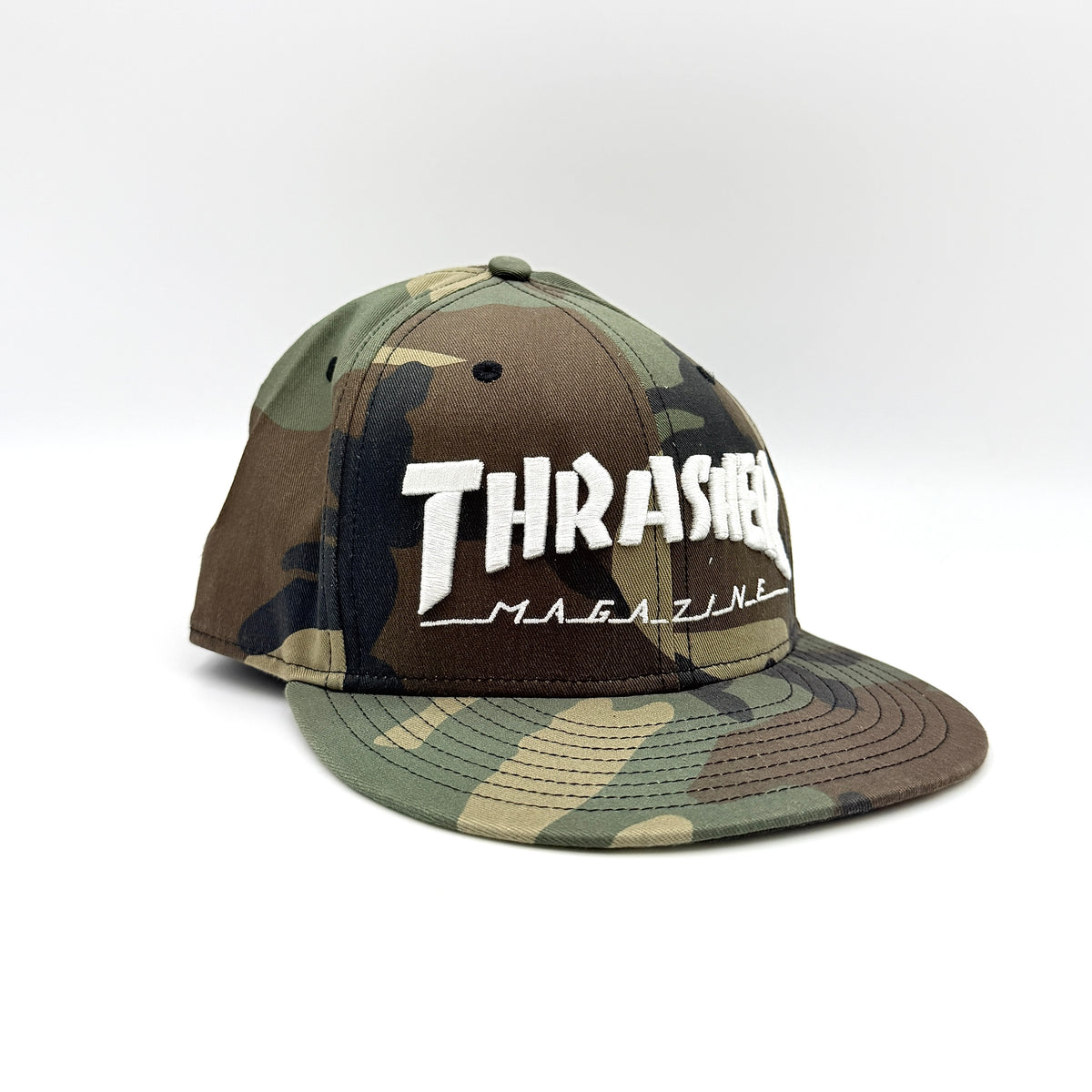 Thrasher Magazine Outlined Snapback Cap Camo Green
