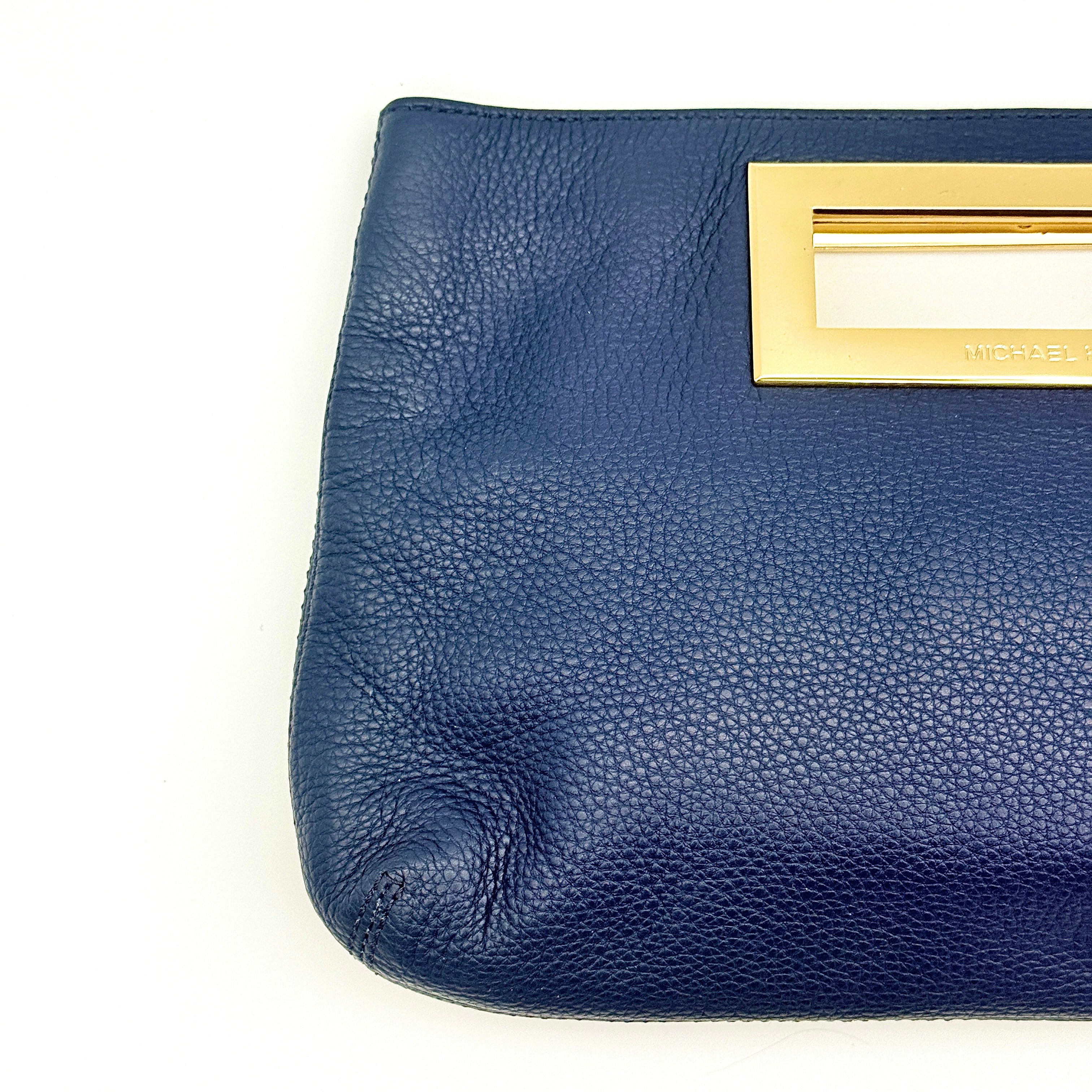Michael Kors Berkley Clutch Bag Navy Blue