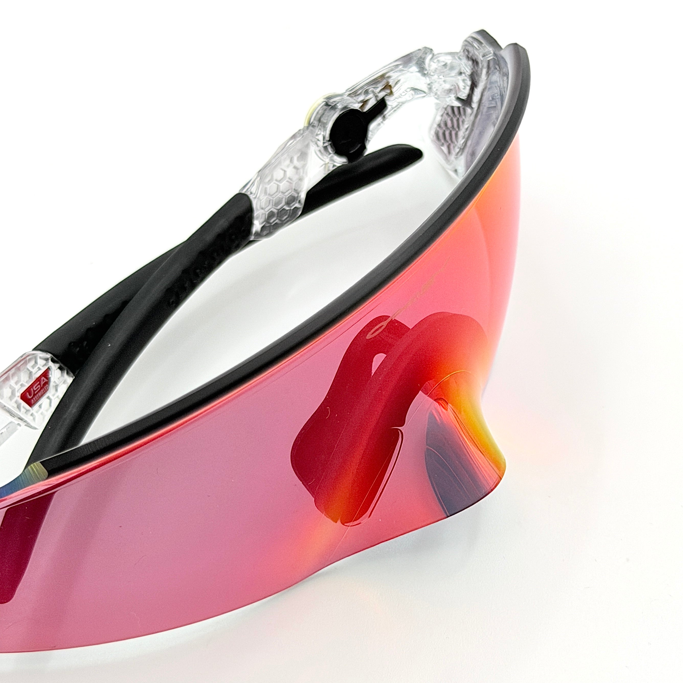 Oakley Kato Tour de France 2022 sunglasses with clear frame and Prizm Road lens, Tour de France yellow accents.