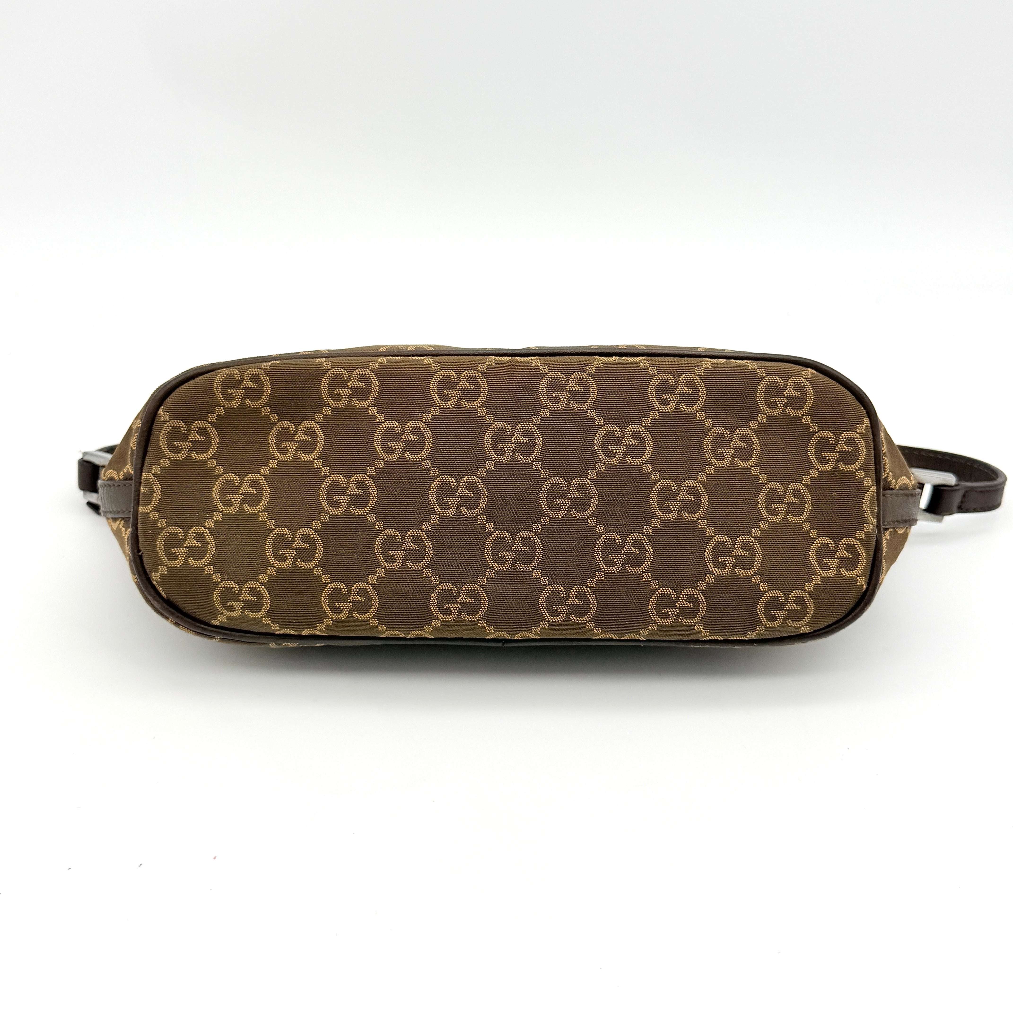 Gucci GG Monogram Pochette Boat Shoulder Bag Brown