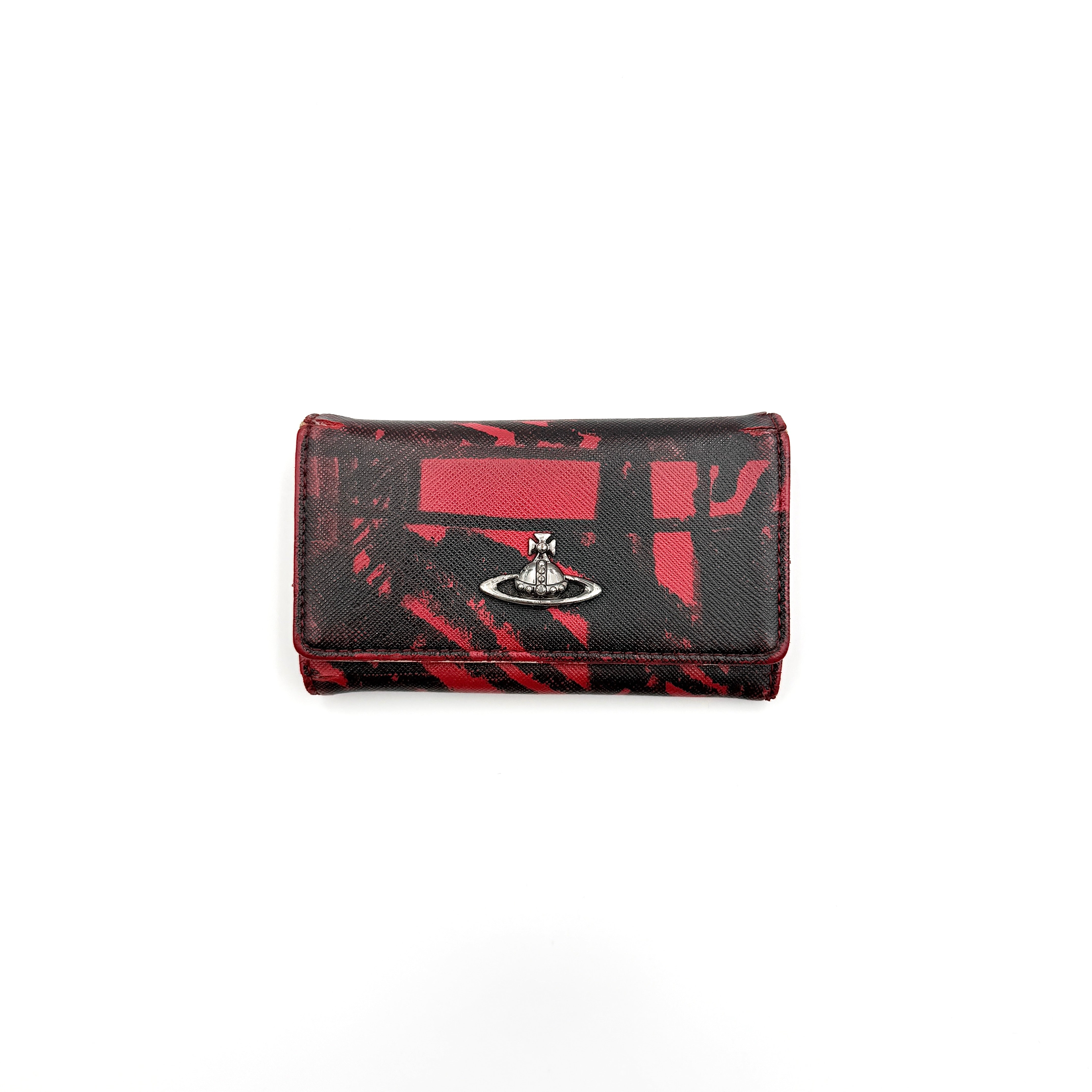 Vivienne Westwood Anglomania Abstract Tartan Key Case Red/Black