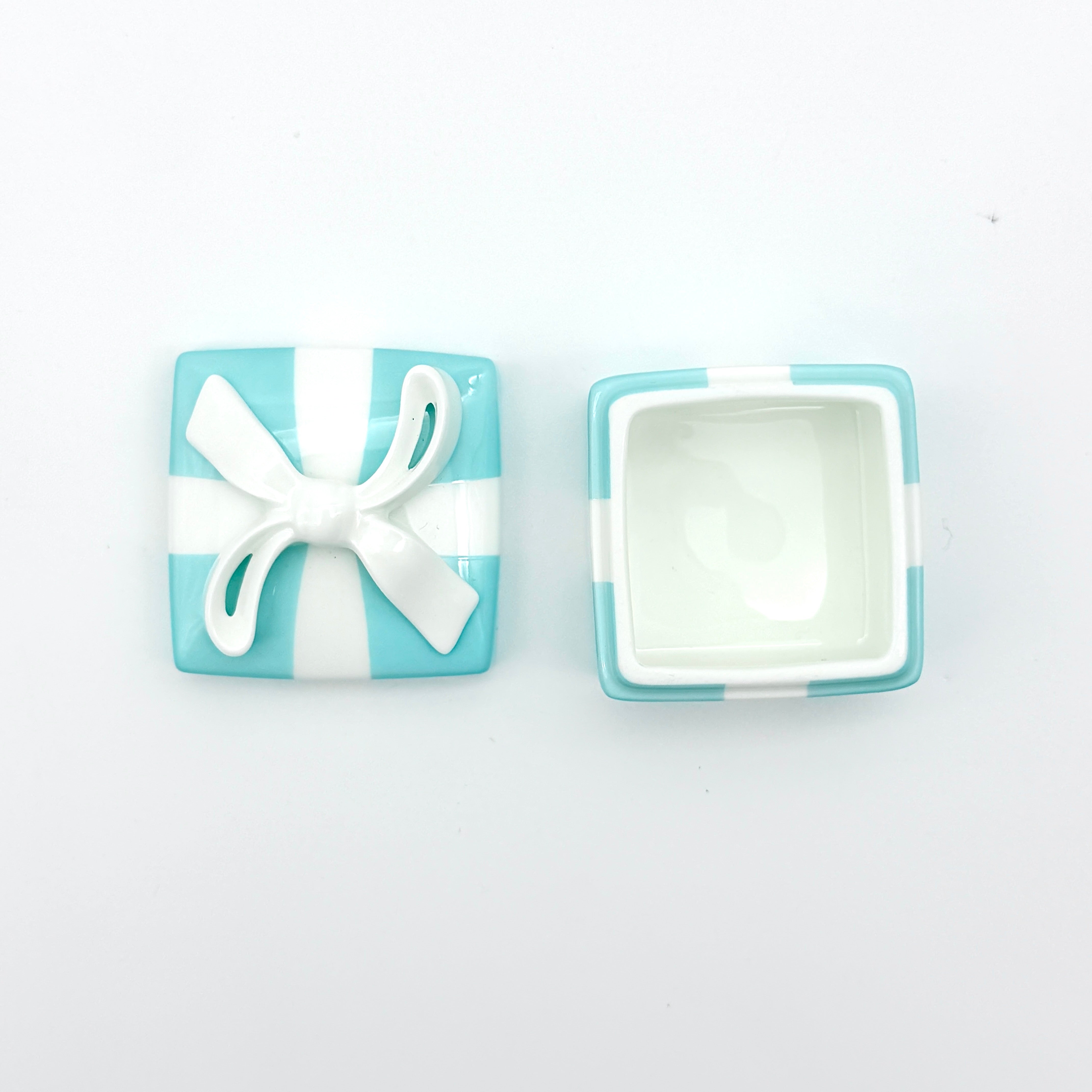Tiffany & Co. Mini Porcelain Trinket Box Light Blue/White