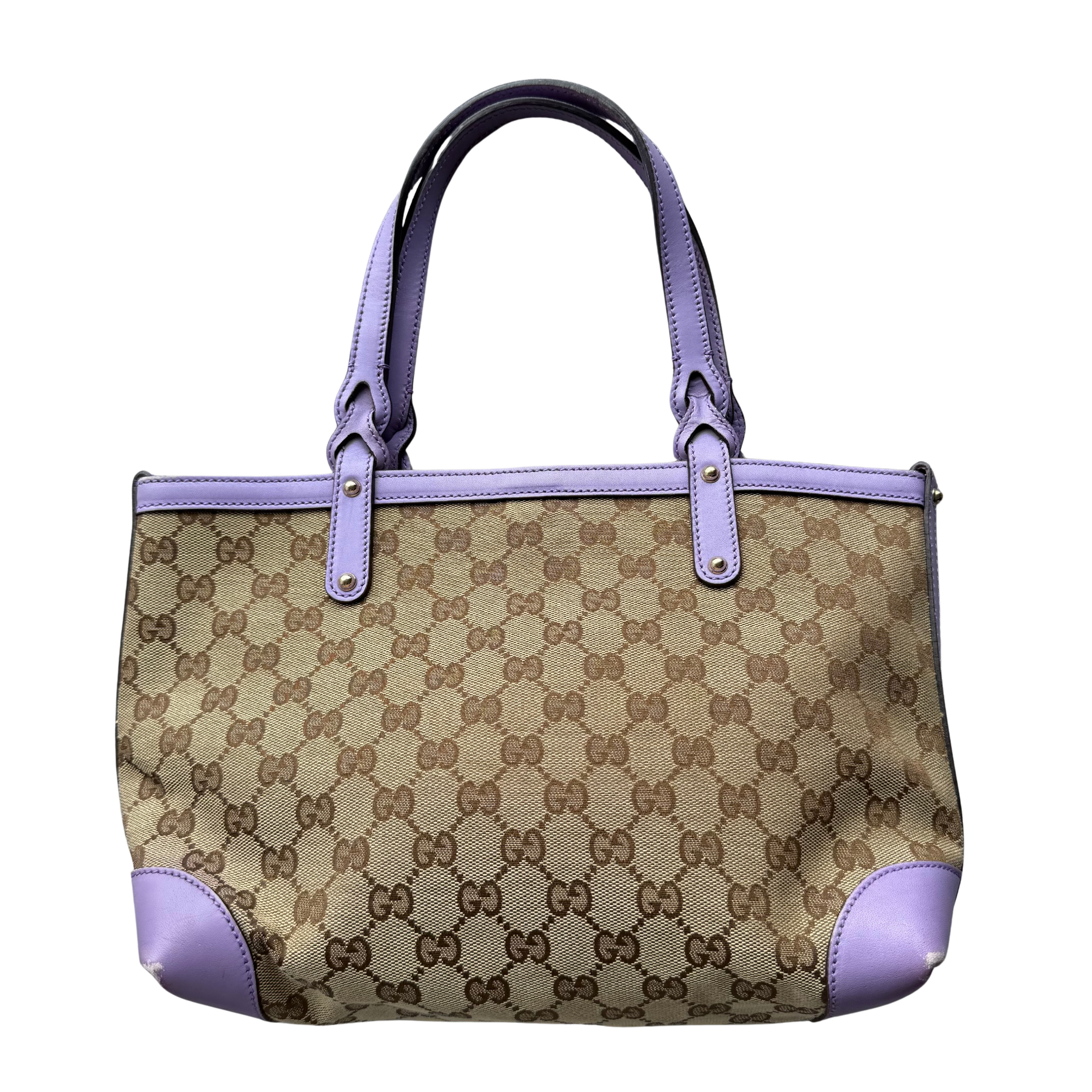 Gucci GG Monogram Shoulder Bag Beige/Purple