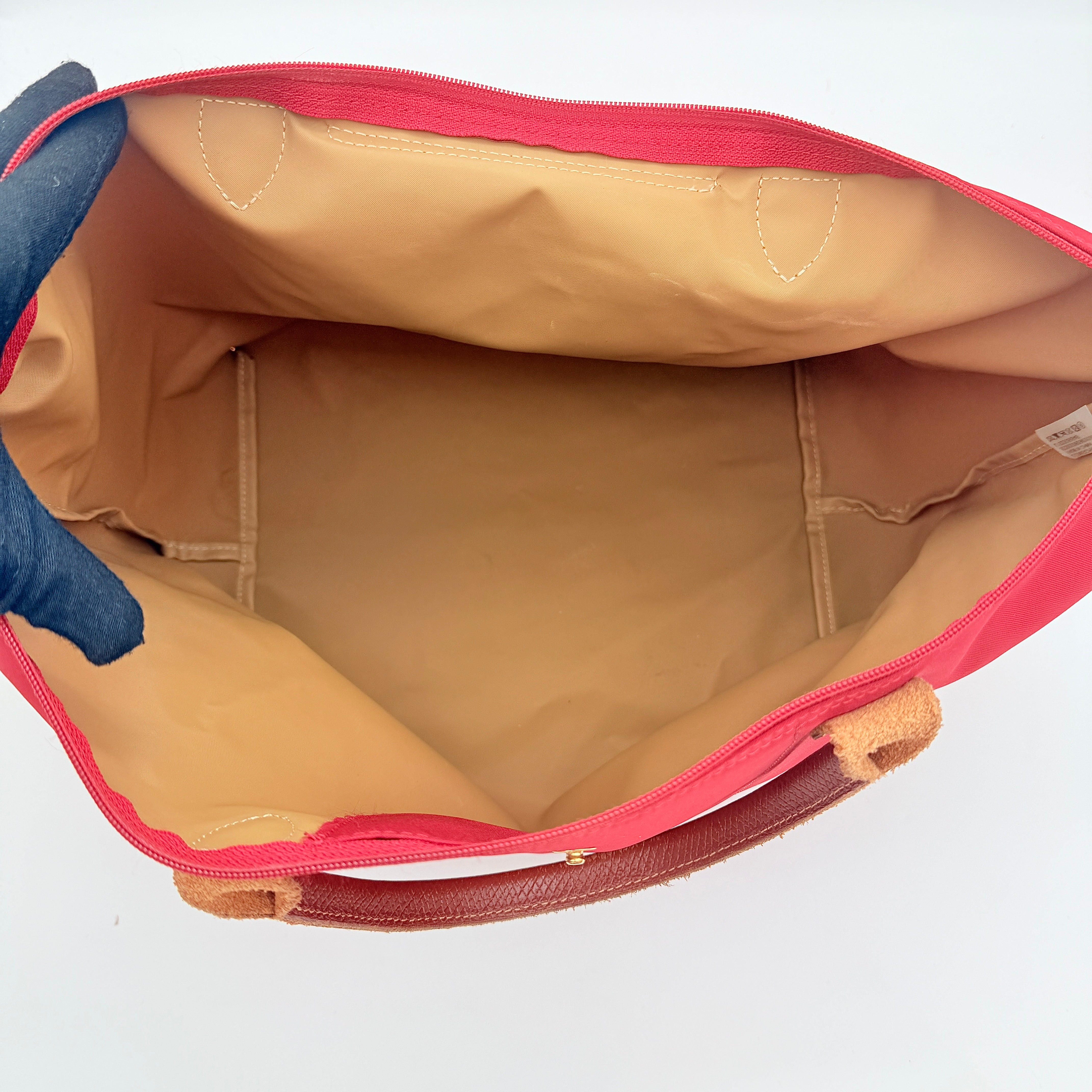Longchamp Le Pliage Nylon Tote Bag Red/Brown