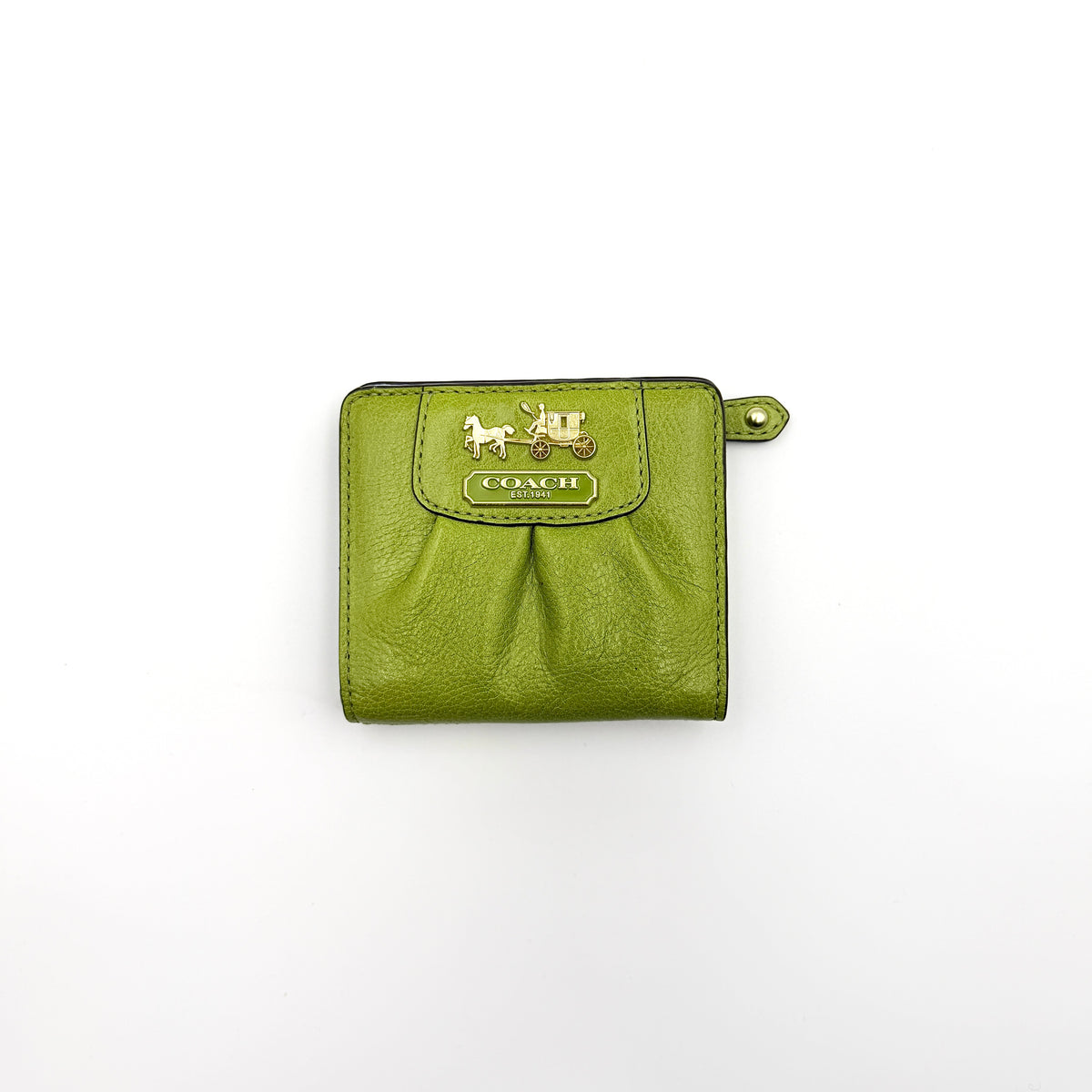Coach Madison Leather Card Case Green/Blue