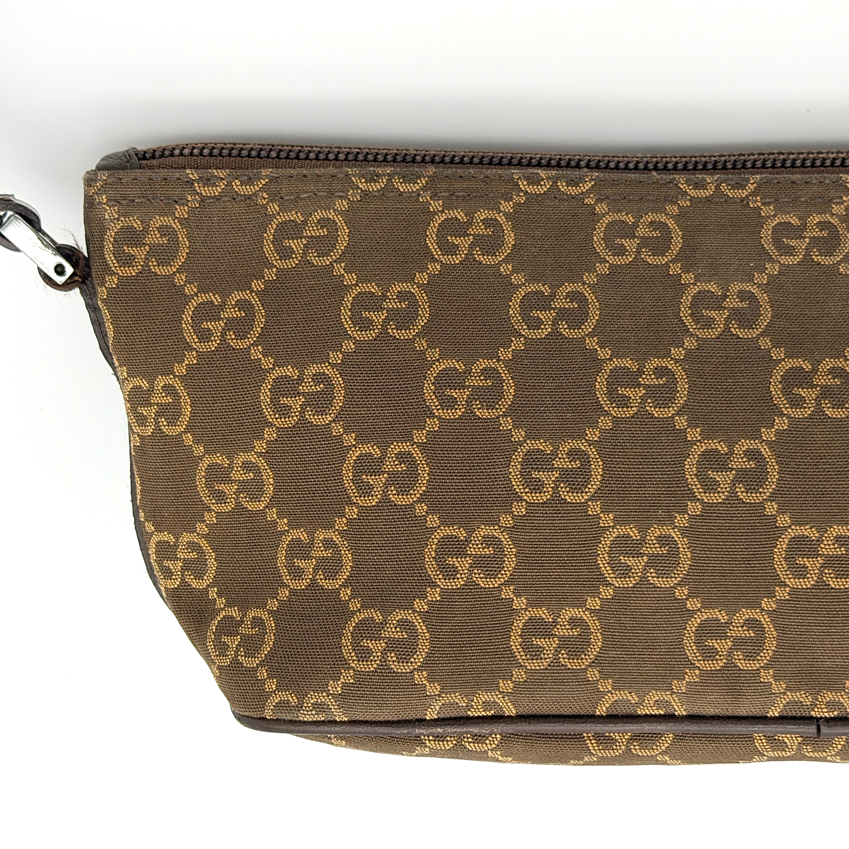 Gucci GG Monogram Pochette Boat Shoulder Bag Brown