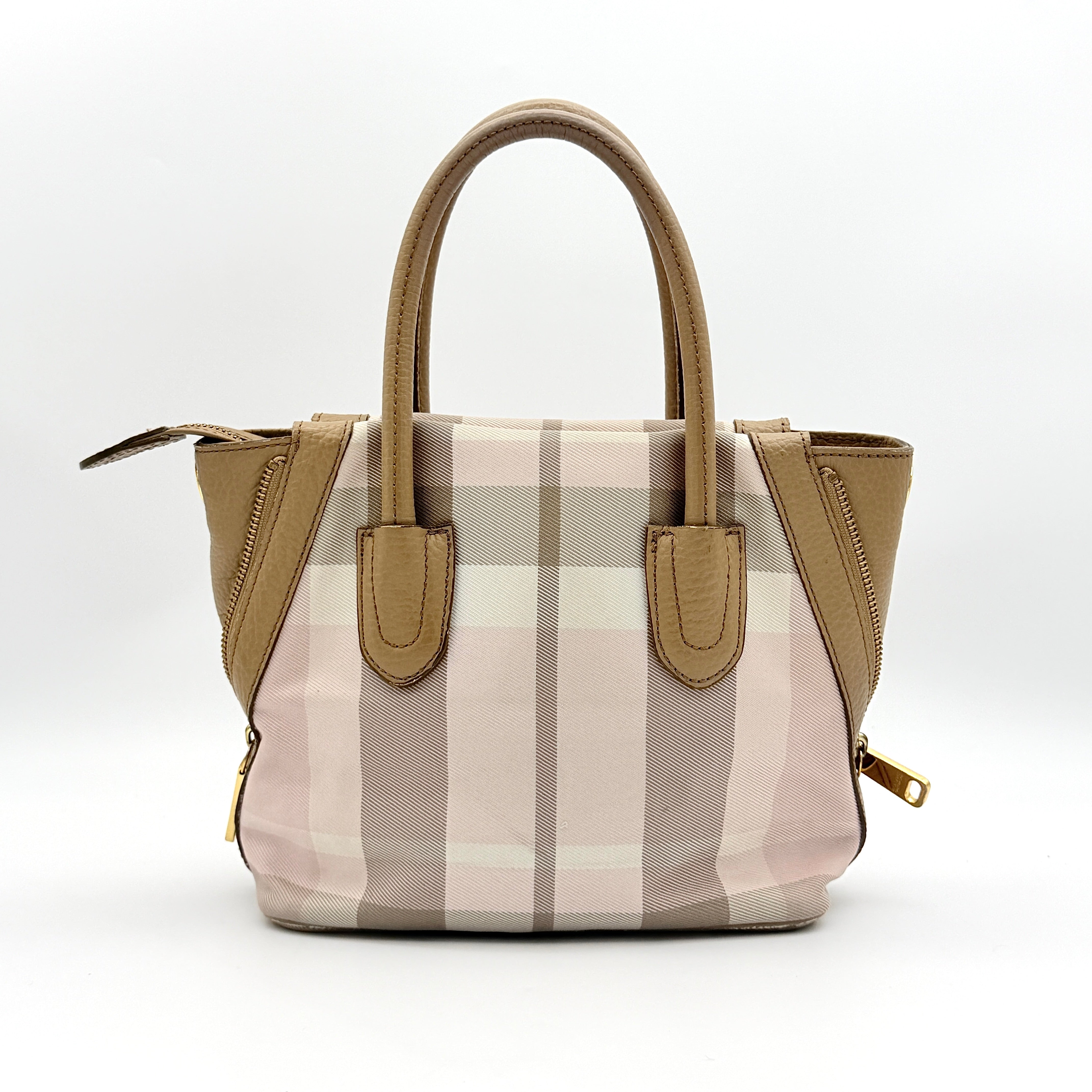 Burberry Blue Label 2Way Dome Check Shoulder Bag White/Brown