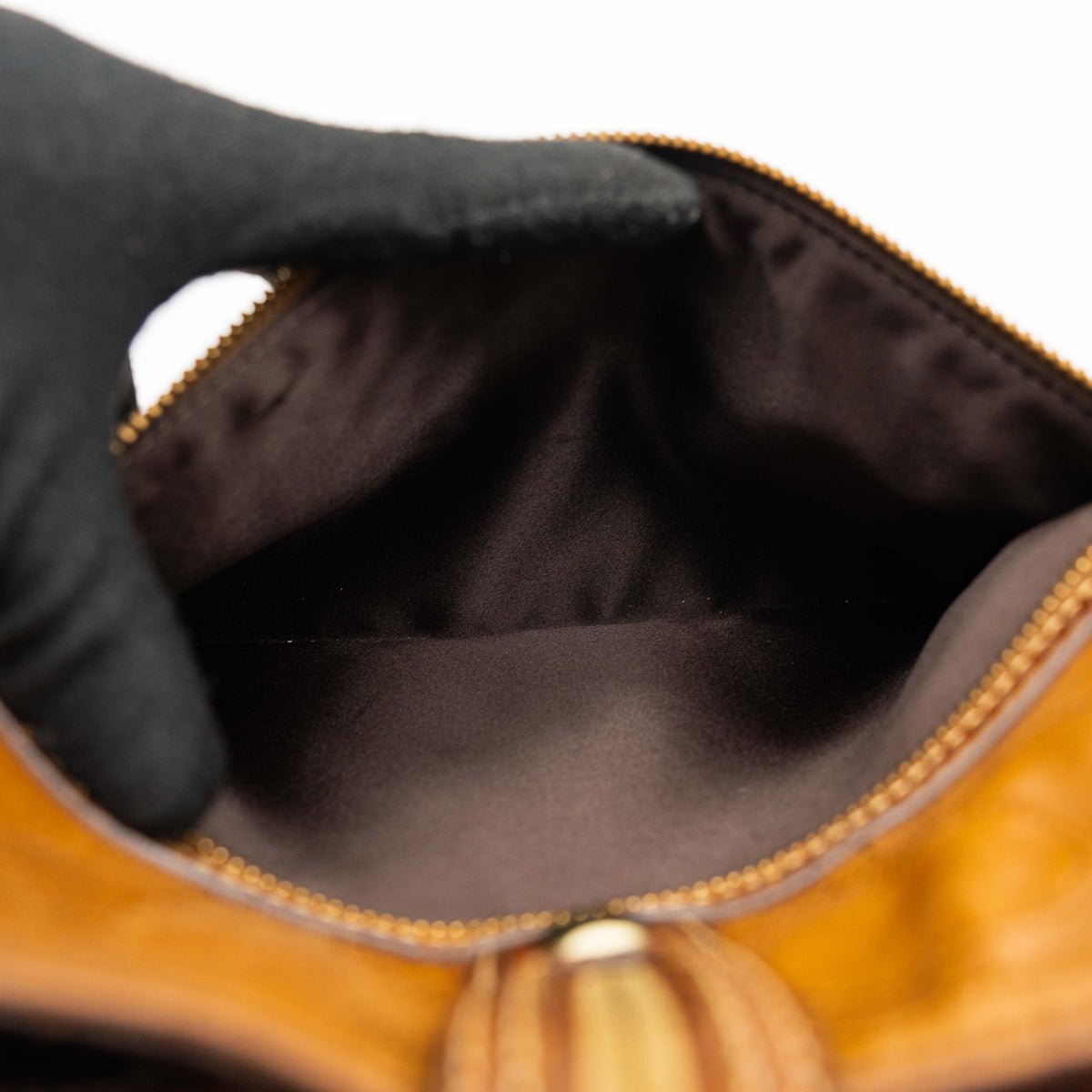 Coach Signature Embossed Hampton Hobo Shoulder Bag Brown