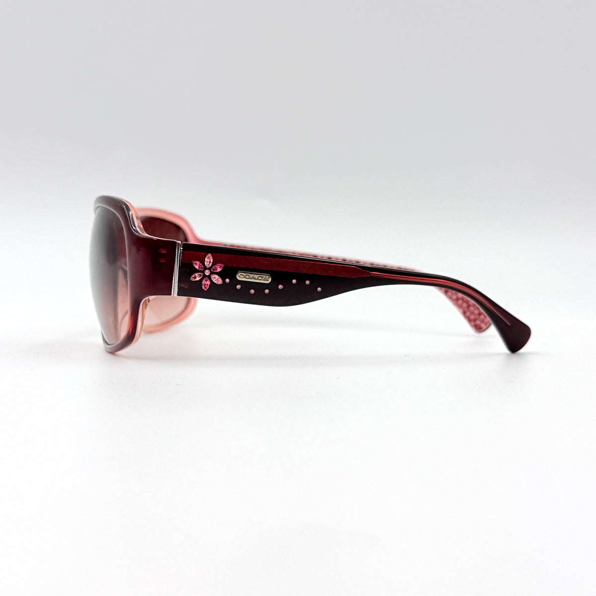 Coach Marlow (S787A) Crystal Floral Sunglasses Burgundy
