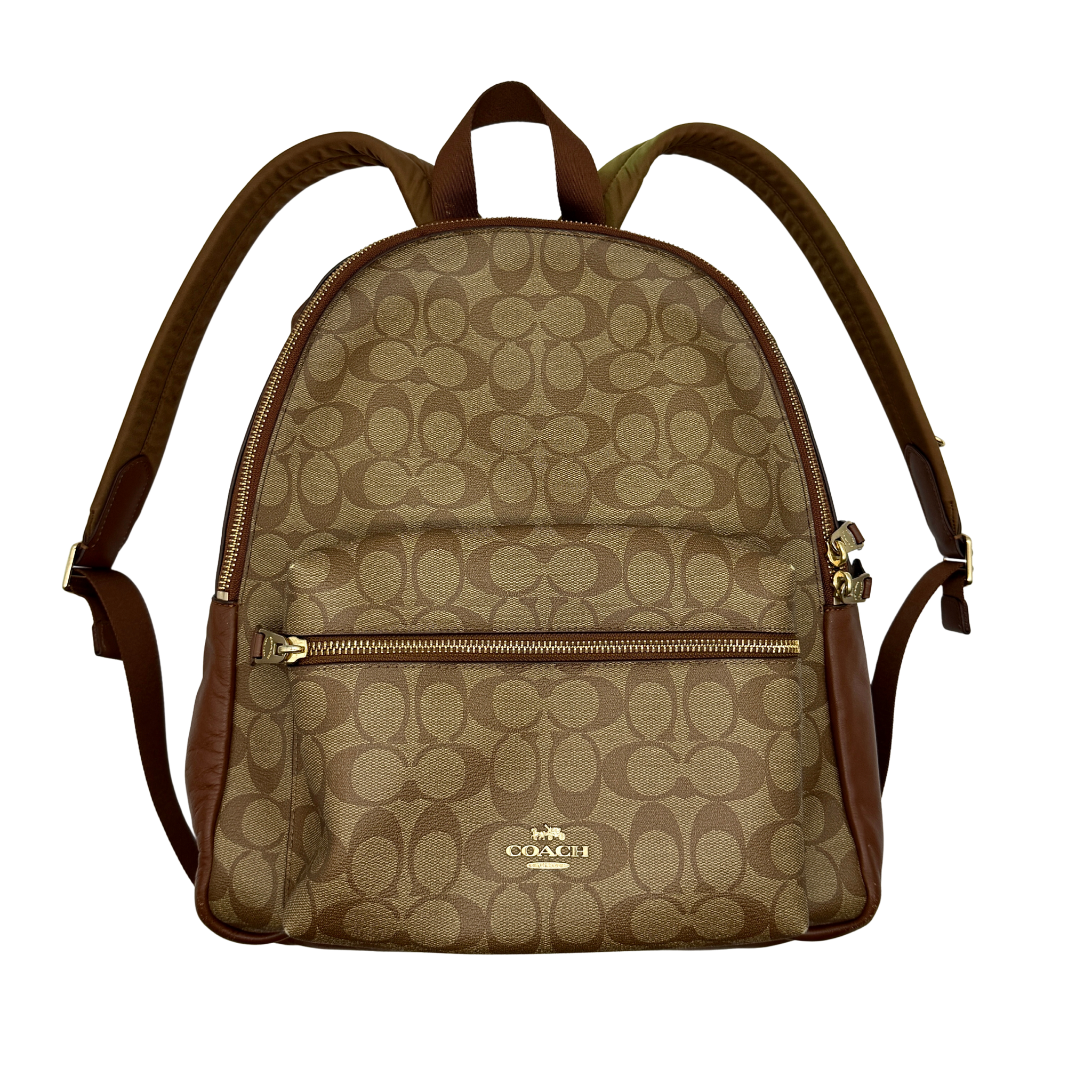 Coach Signature Charlie Backpack Beige/Brown
