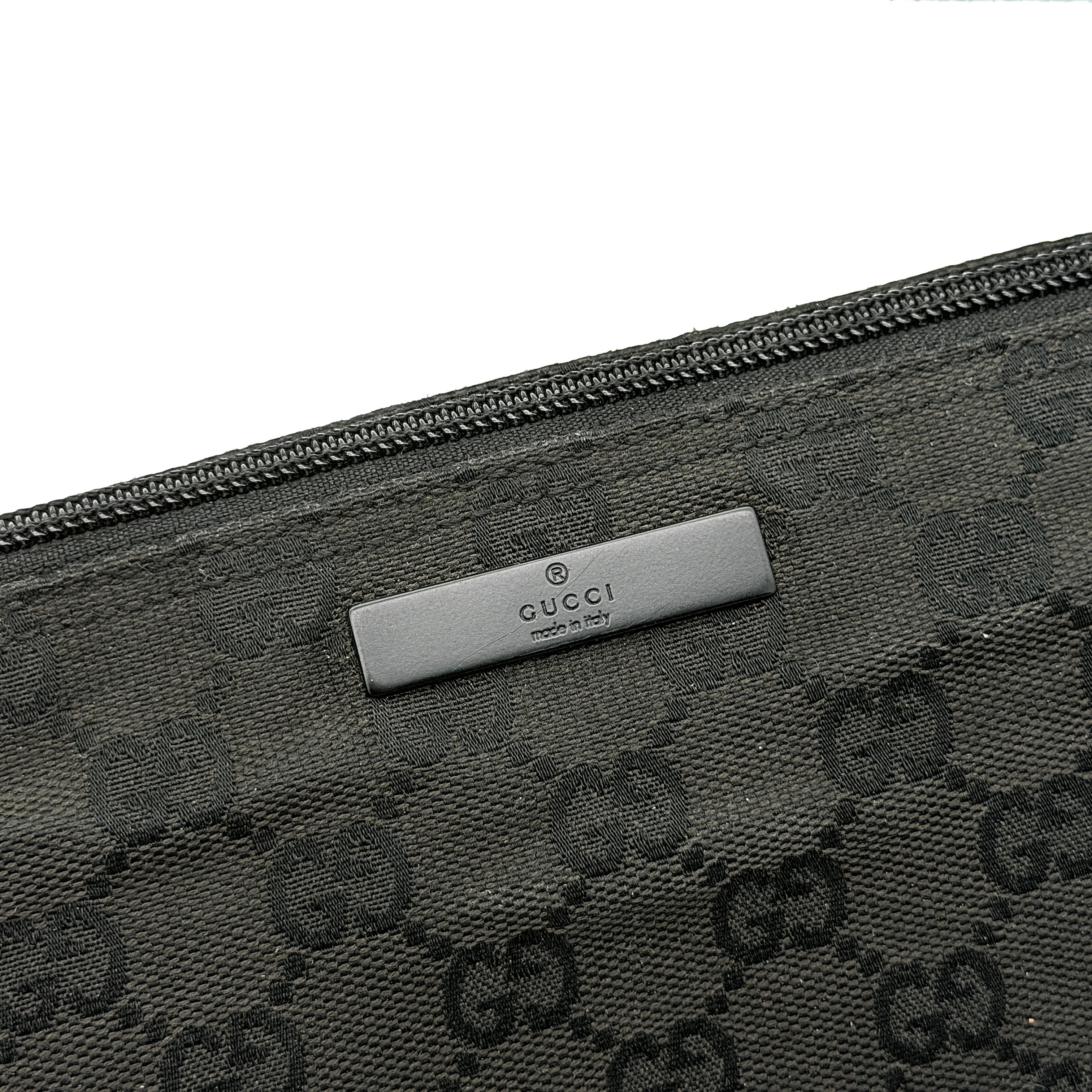 Gucci GG Monogram Pochette Boat Shoulder Bag Black