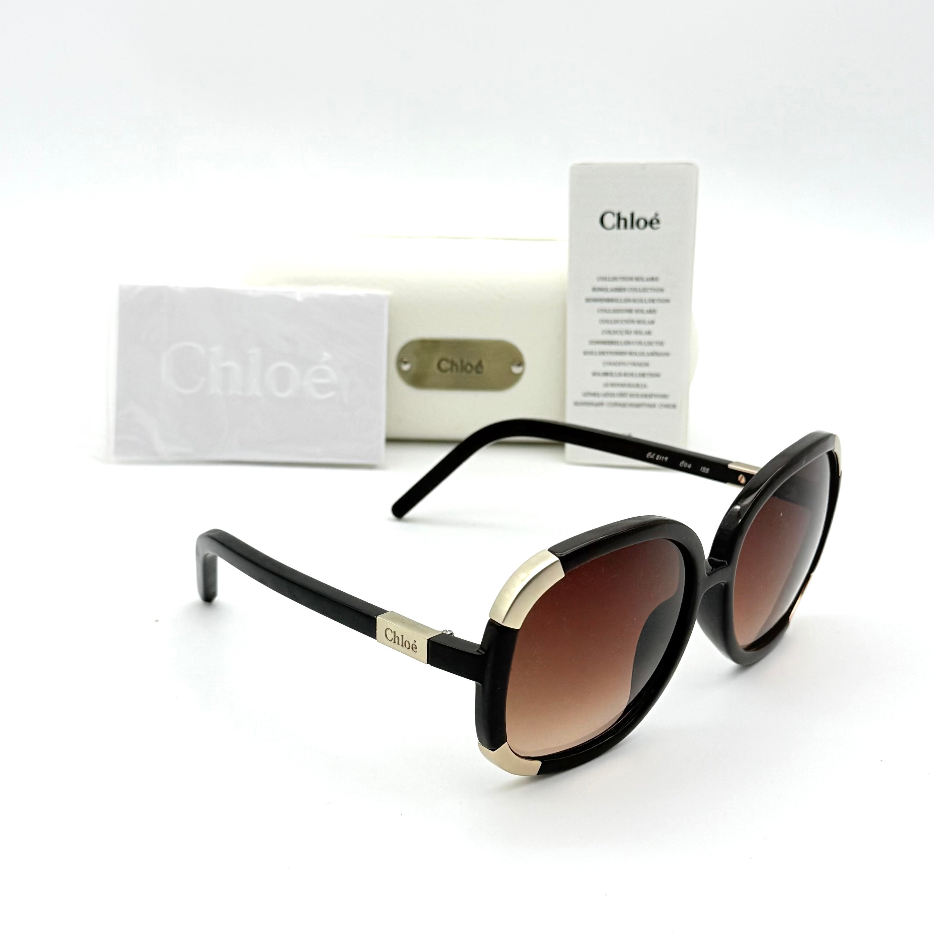 Chloe CL2119 Brown Gradient Sunglasses Gold/Black