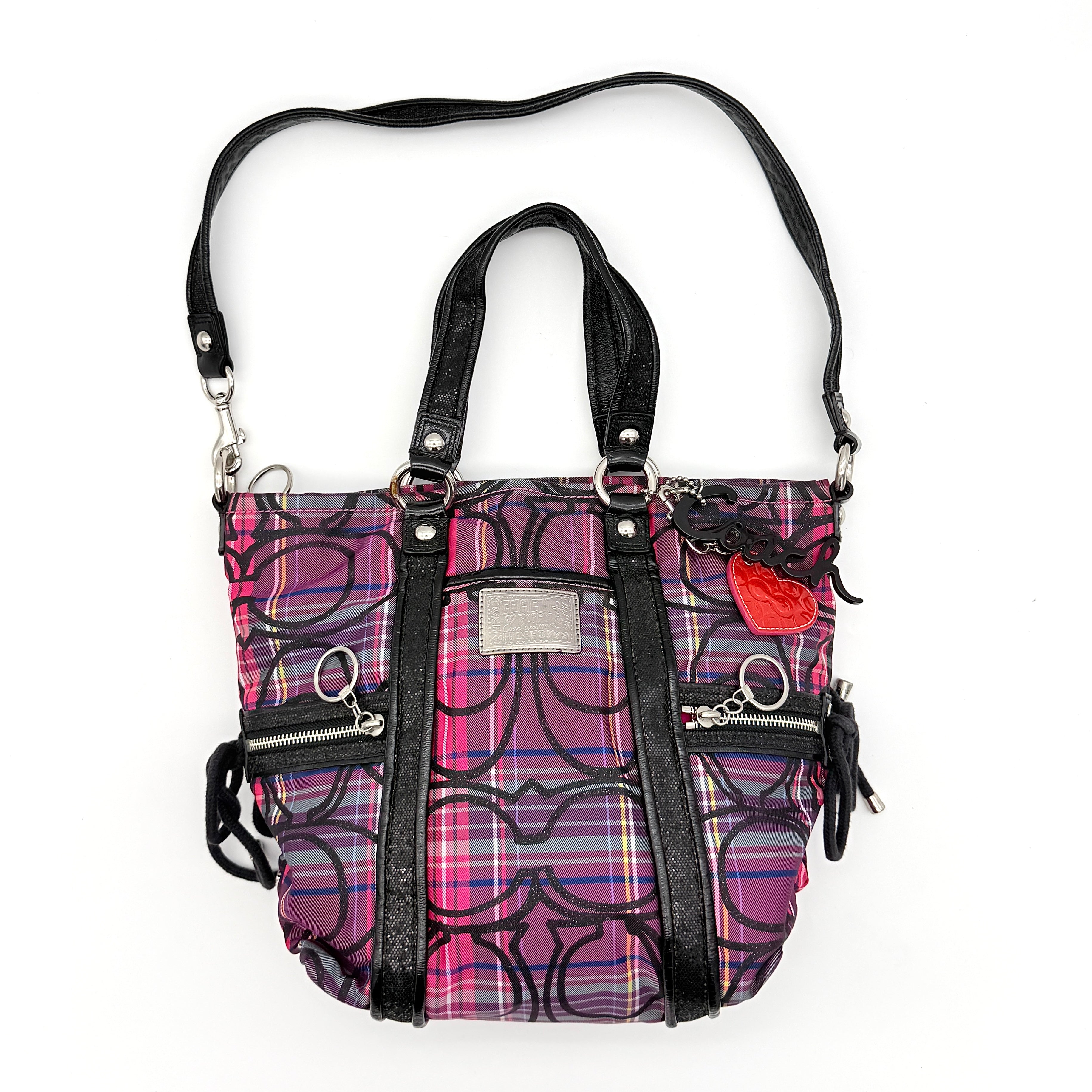 Coach 2Way Poppy Tartan Shoulder Bag Multi