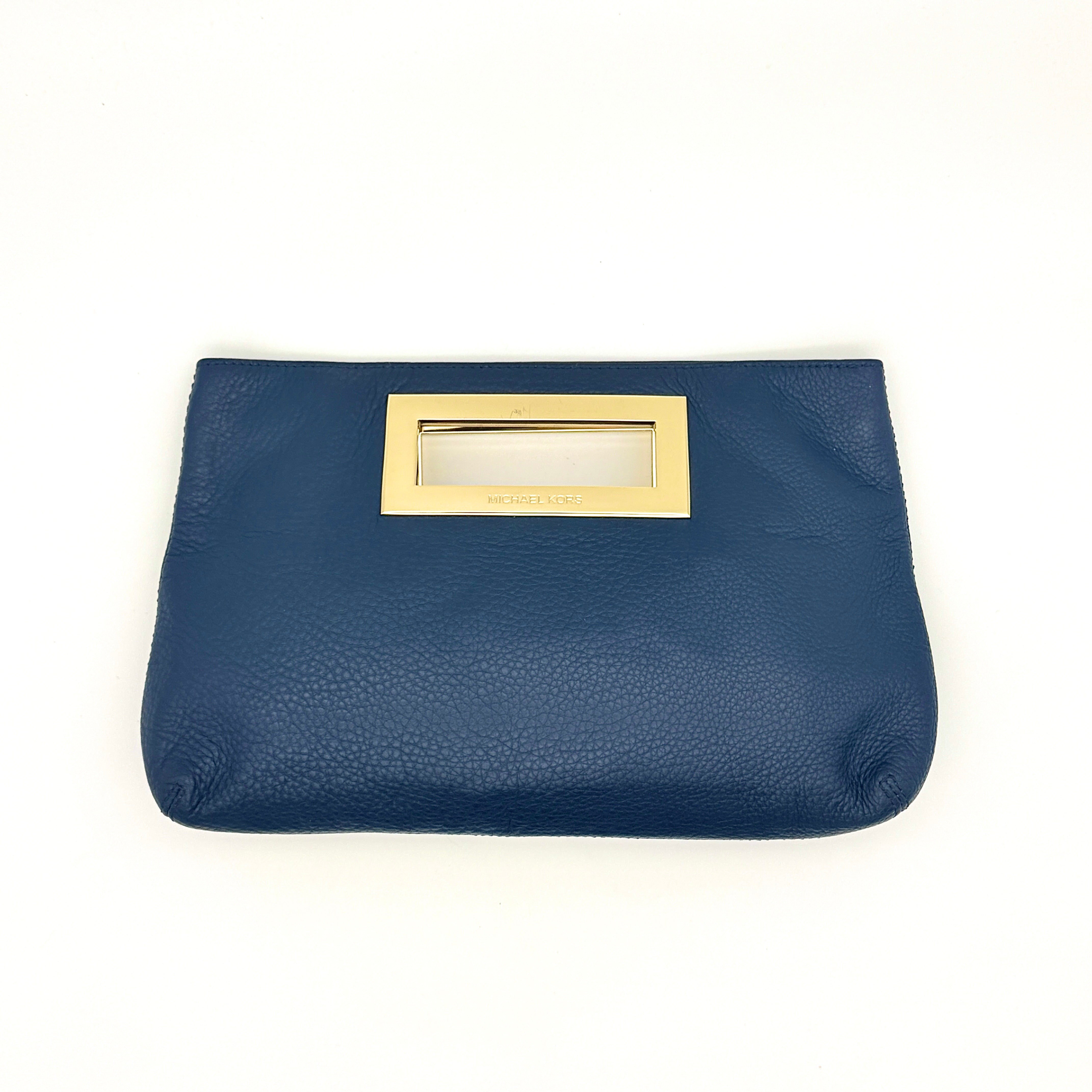 Michael Kors Berkley Clutch Bag Navy Blue