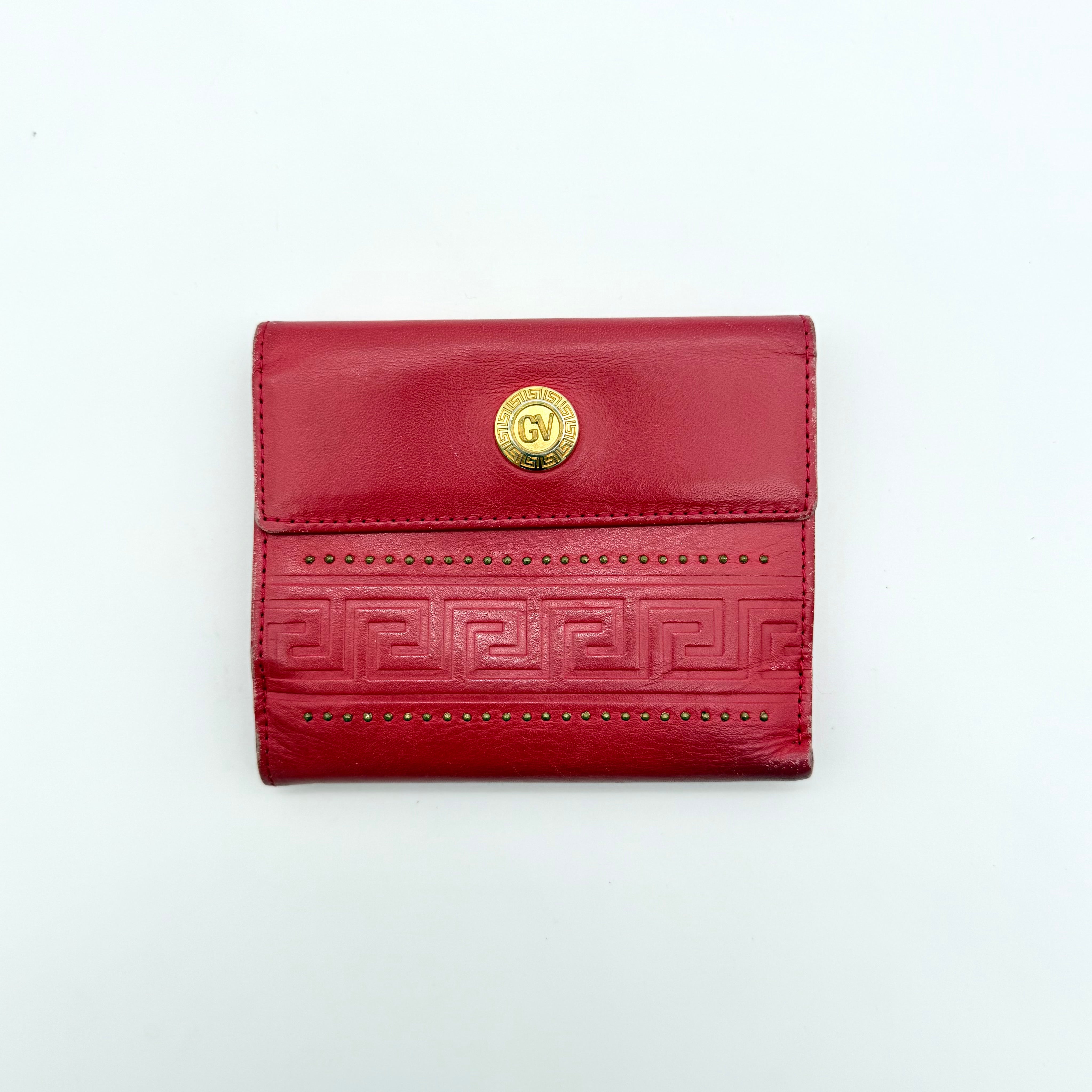 Versace Quilted Leather Wallet Red